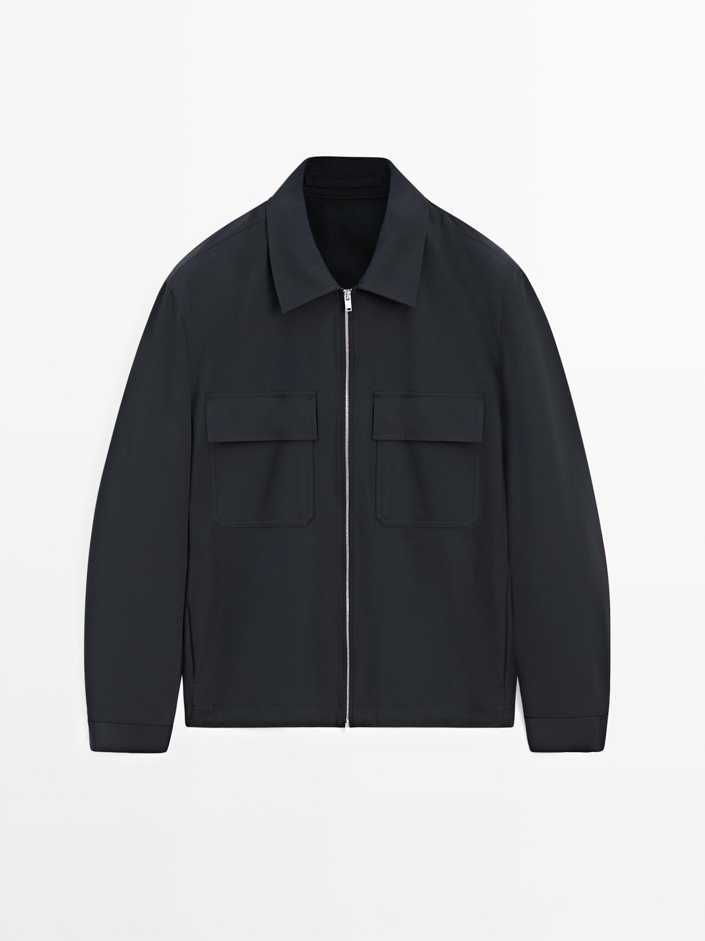 Technical jacket with pocket detail — NAVY BLUE