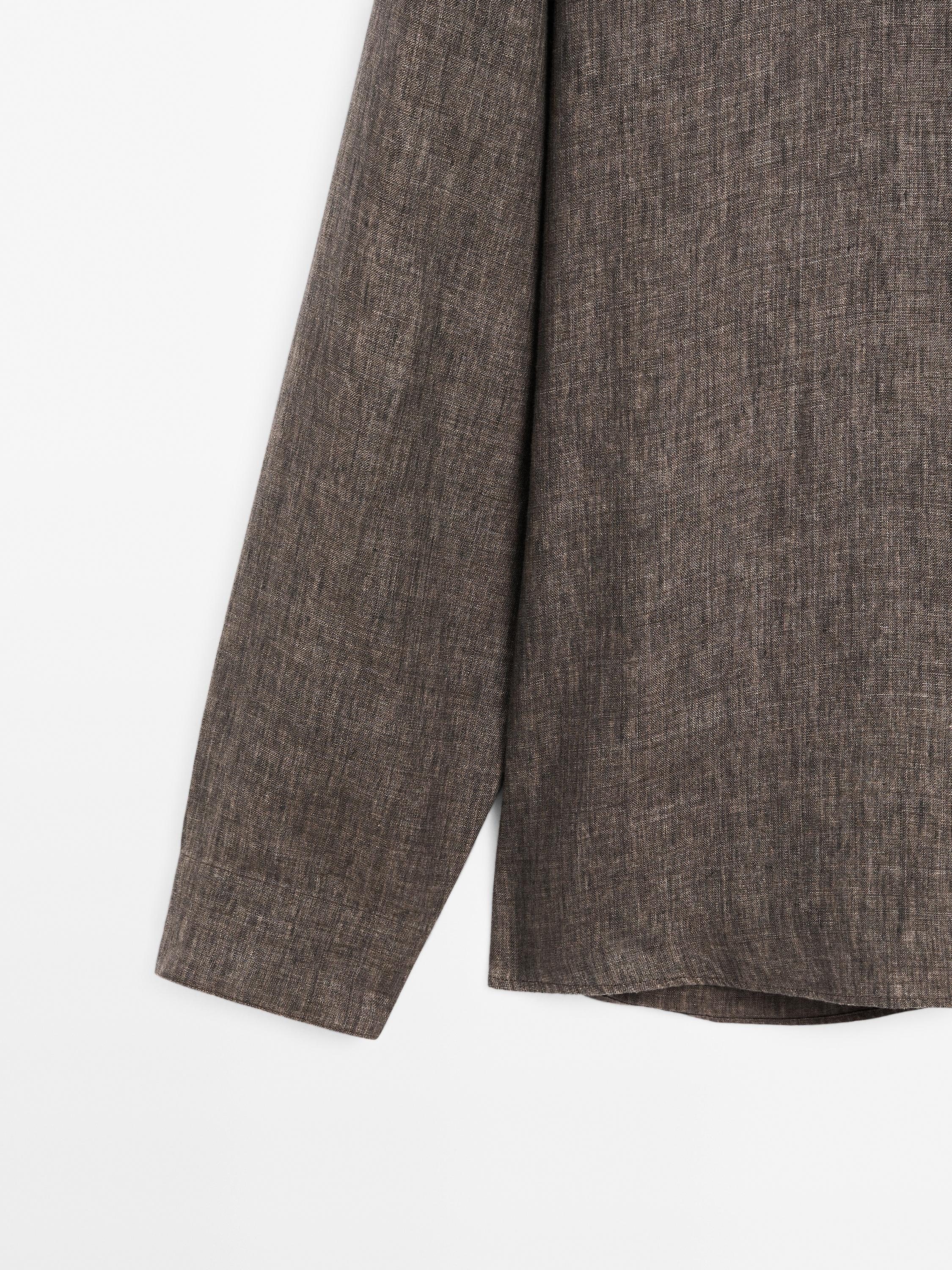 Sobrecamisa relaxed fit cuello mao