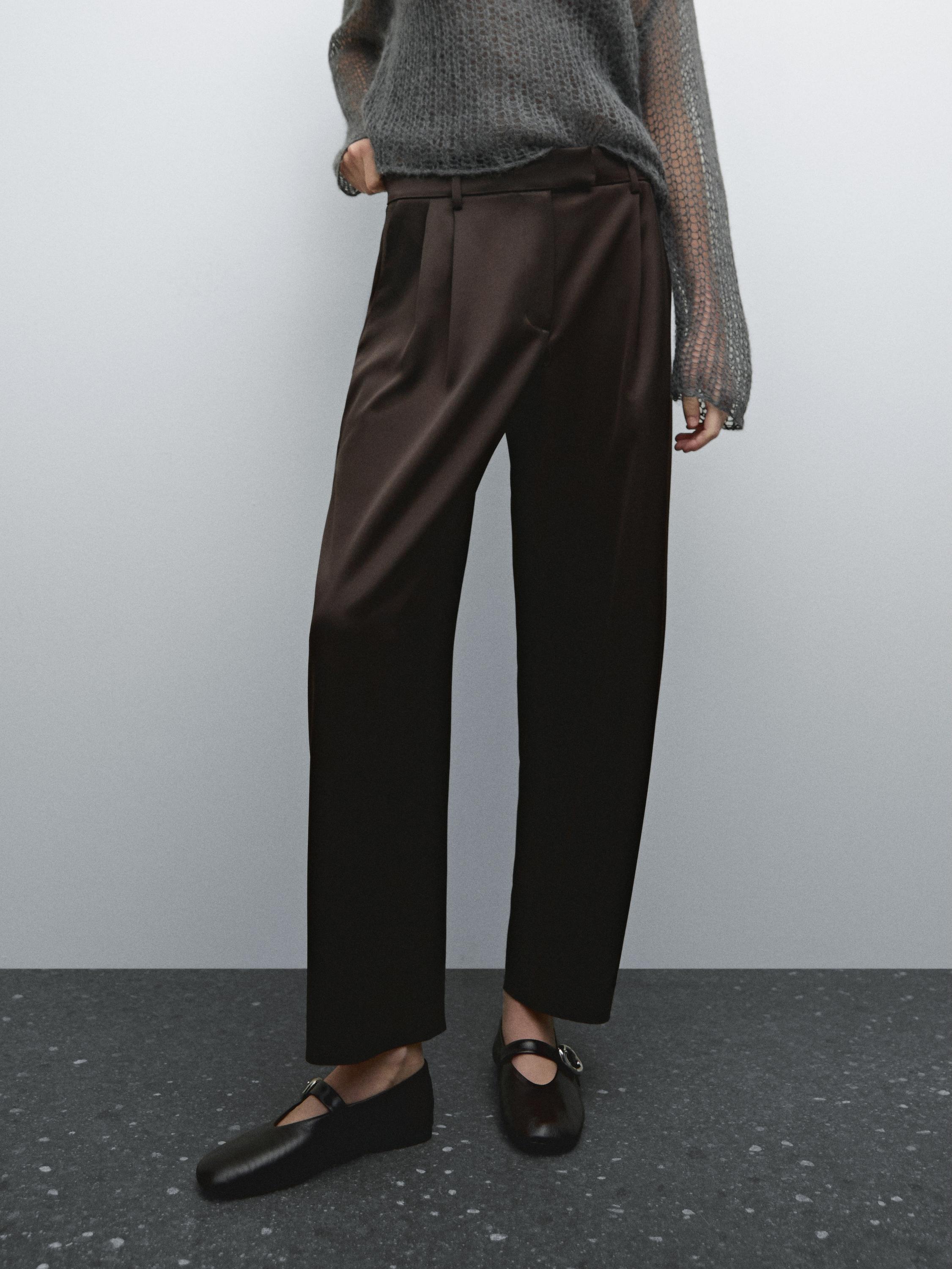 Pantalón ancho fluido satinado