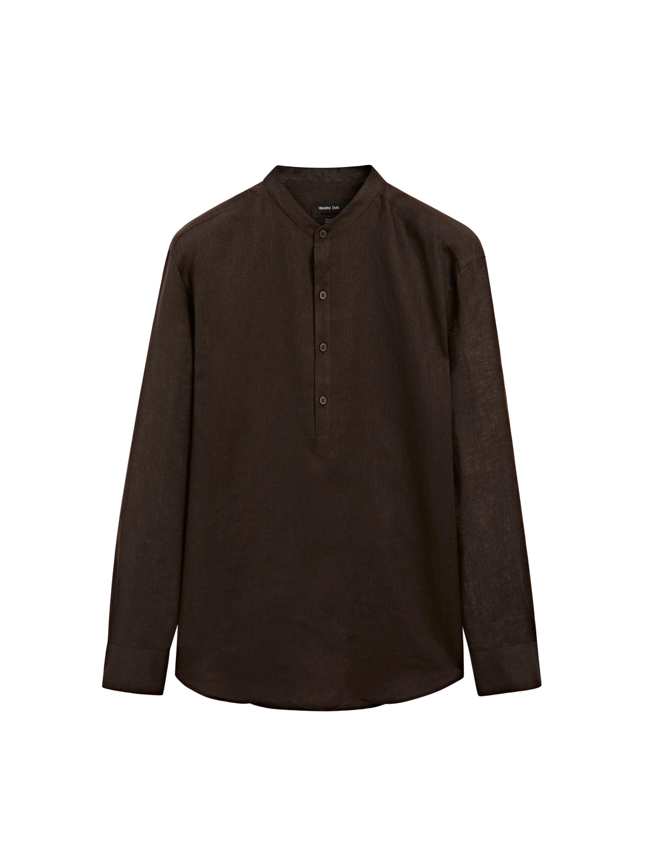 Camisa regular fit cuello mao