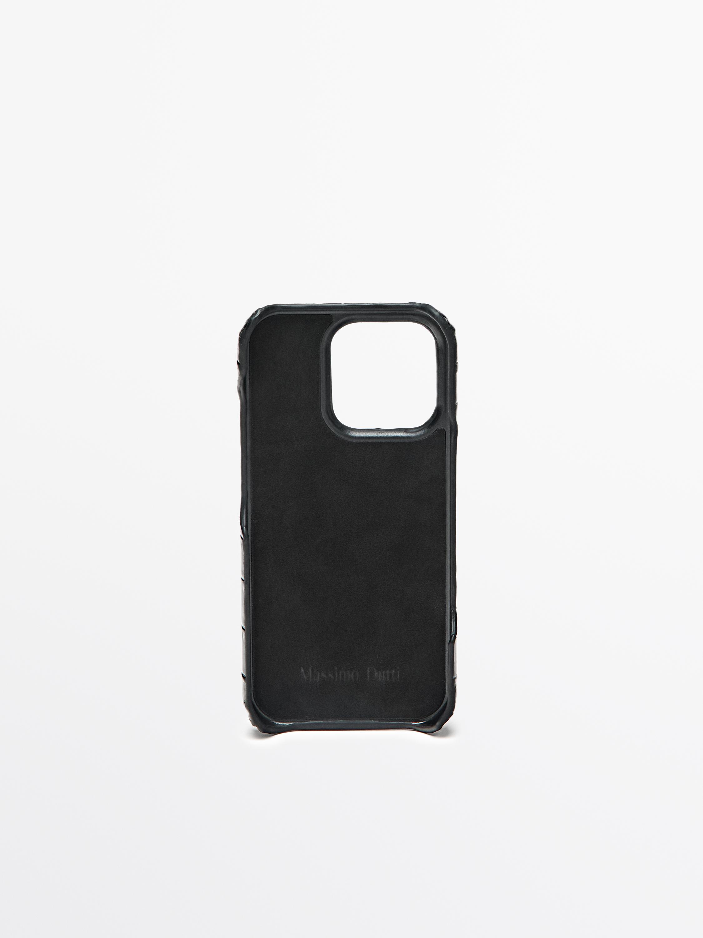 Nappa leather iPhone 16 Pro case — BLACK