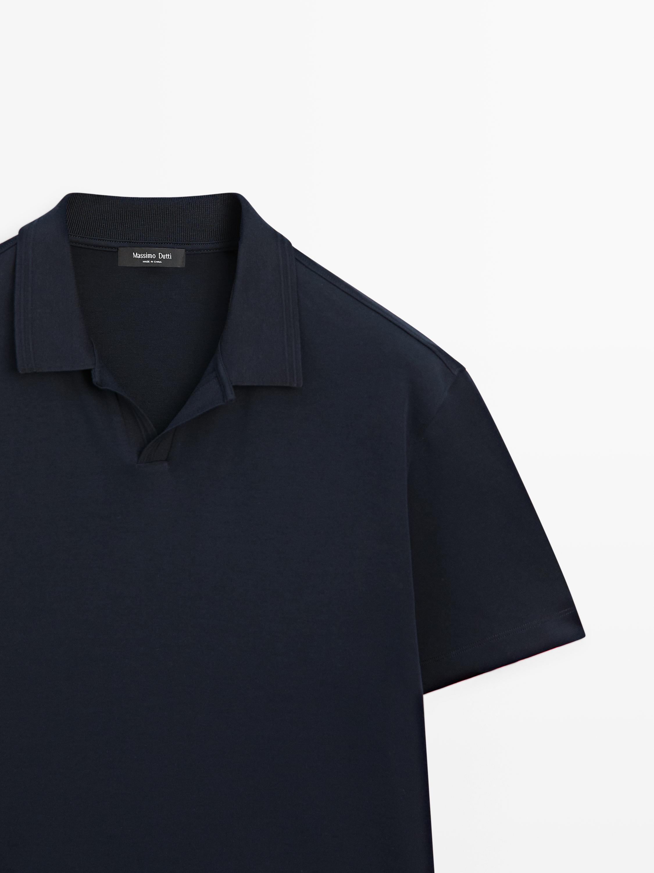100% cotton short sleeve polo shirt — NAVY BLUE
