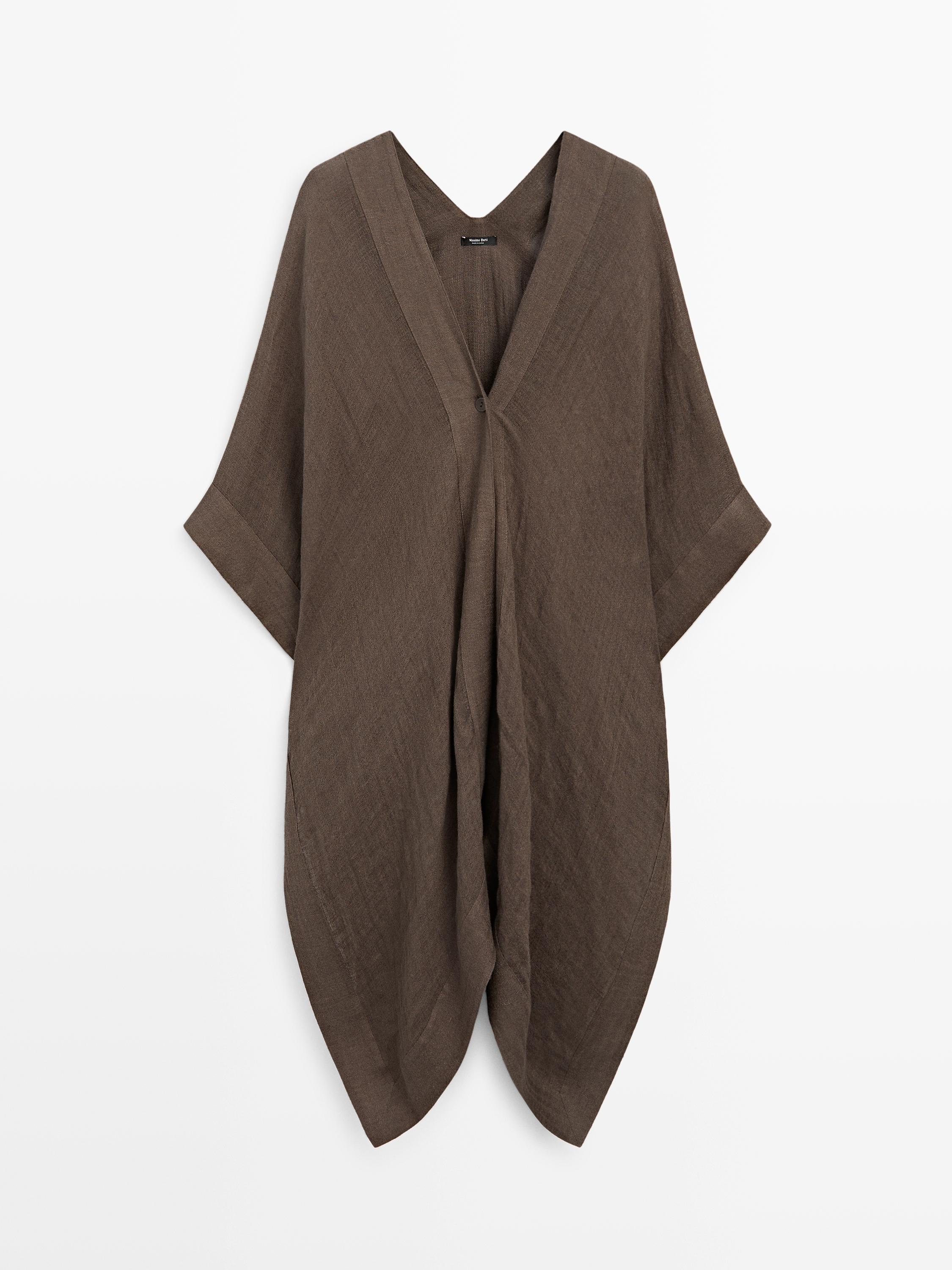 Flowing 100% linen oversize blouse with back detail