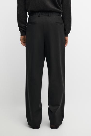 Wool blend cool wool darted pants — BLACK 5