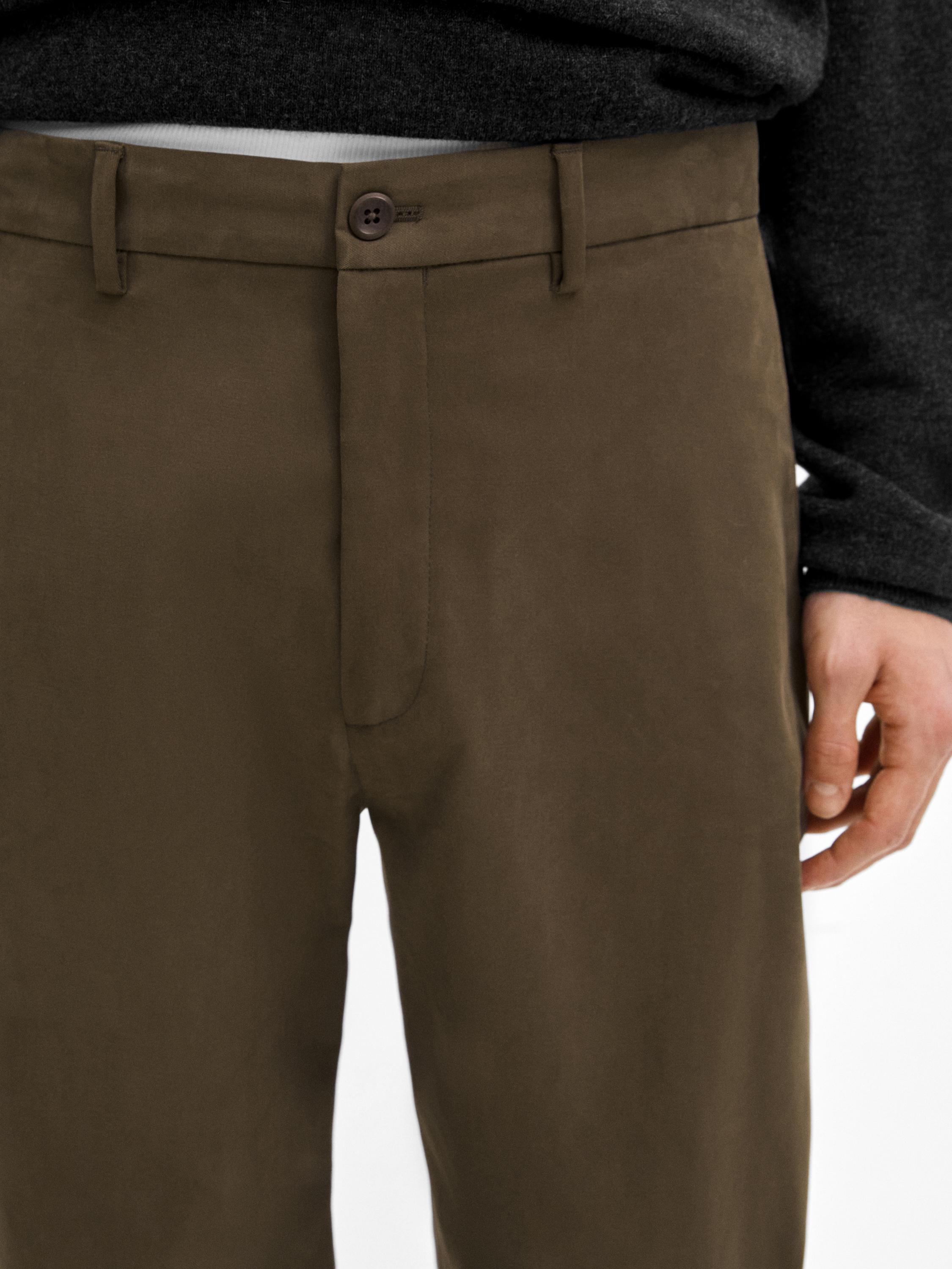 Pantaloni relaxed fit din amestec de bumbac