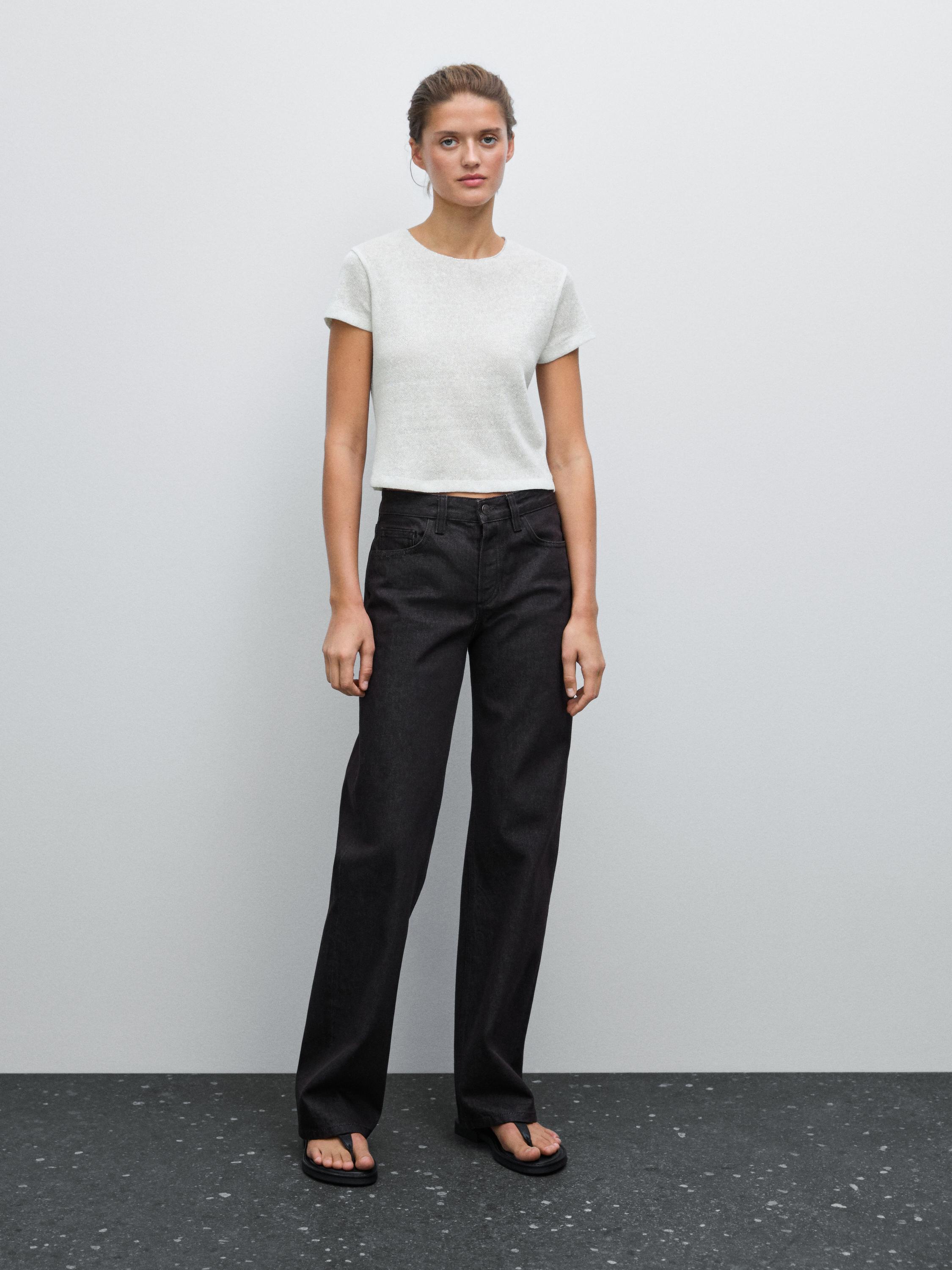 T-shirt en maille effet métallisé