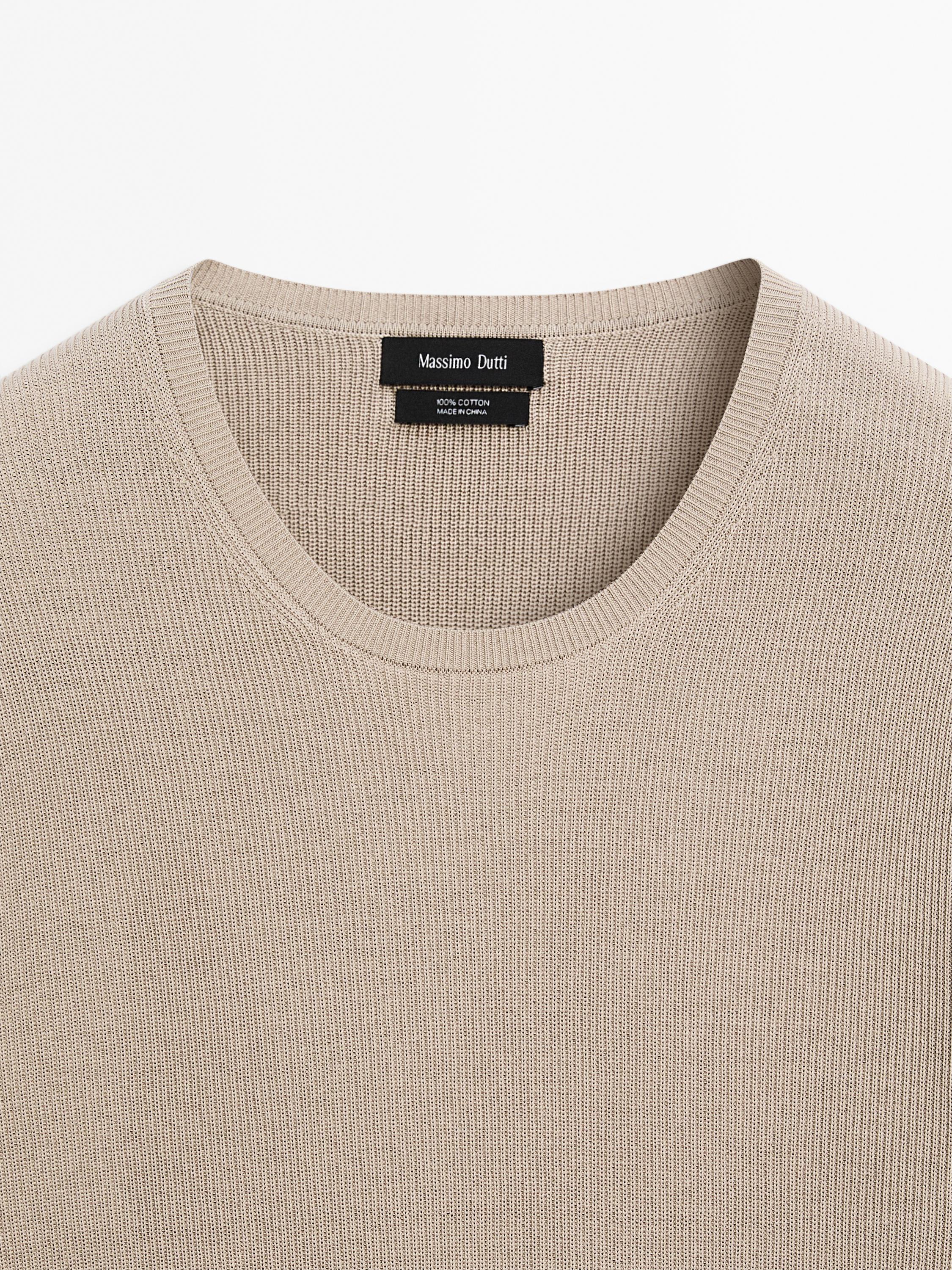 100% cotton short sleeve knit sweater