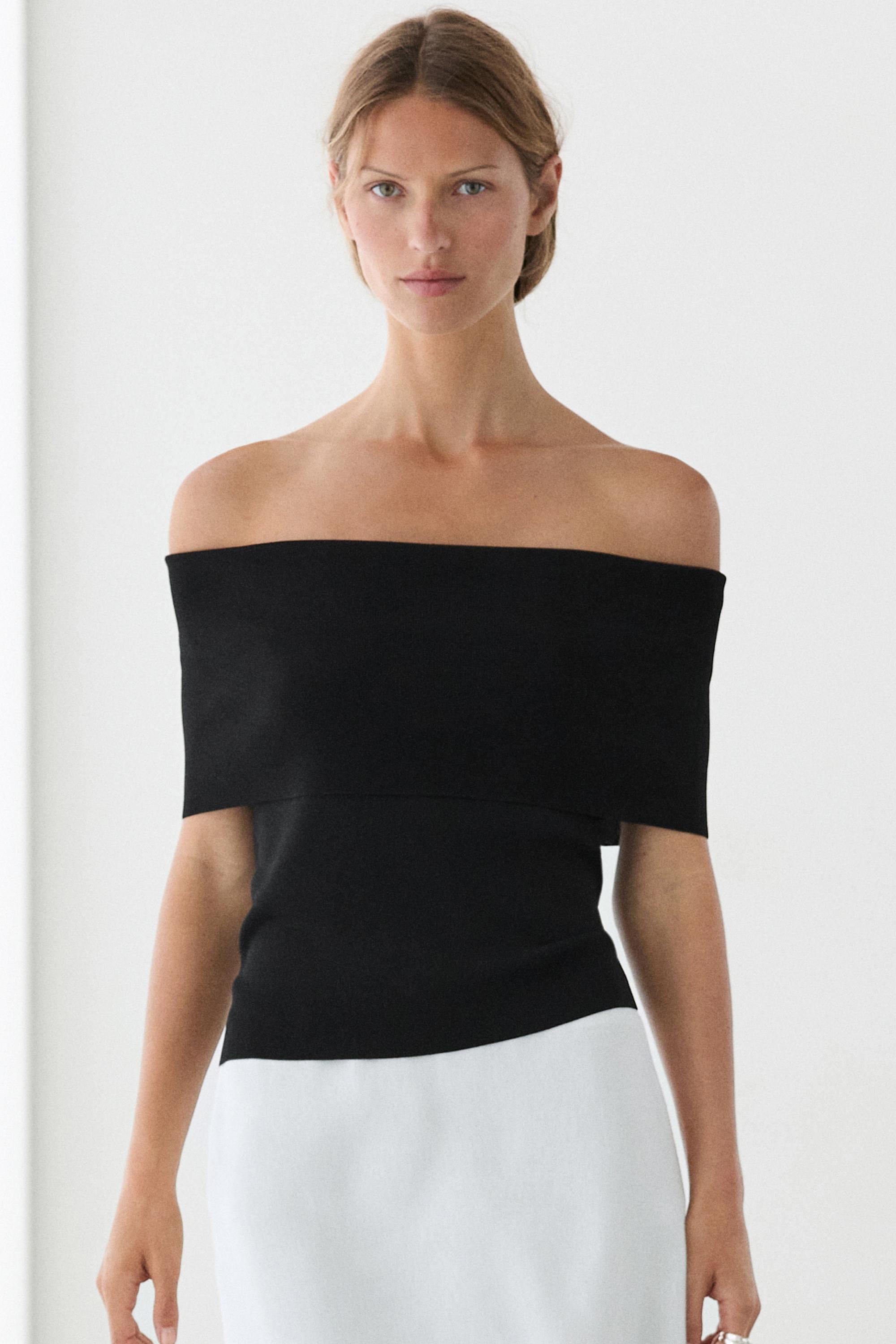 Off-the-shoulder top — BLACK