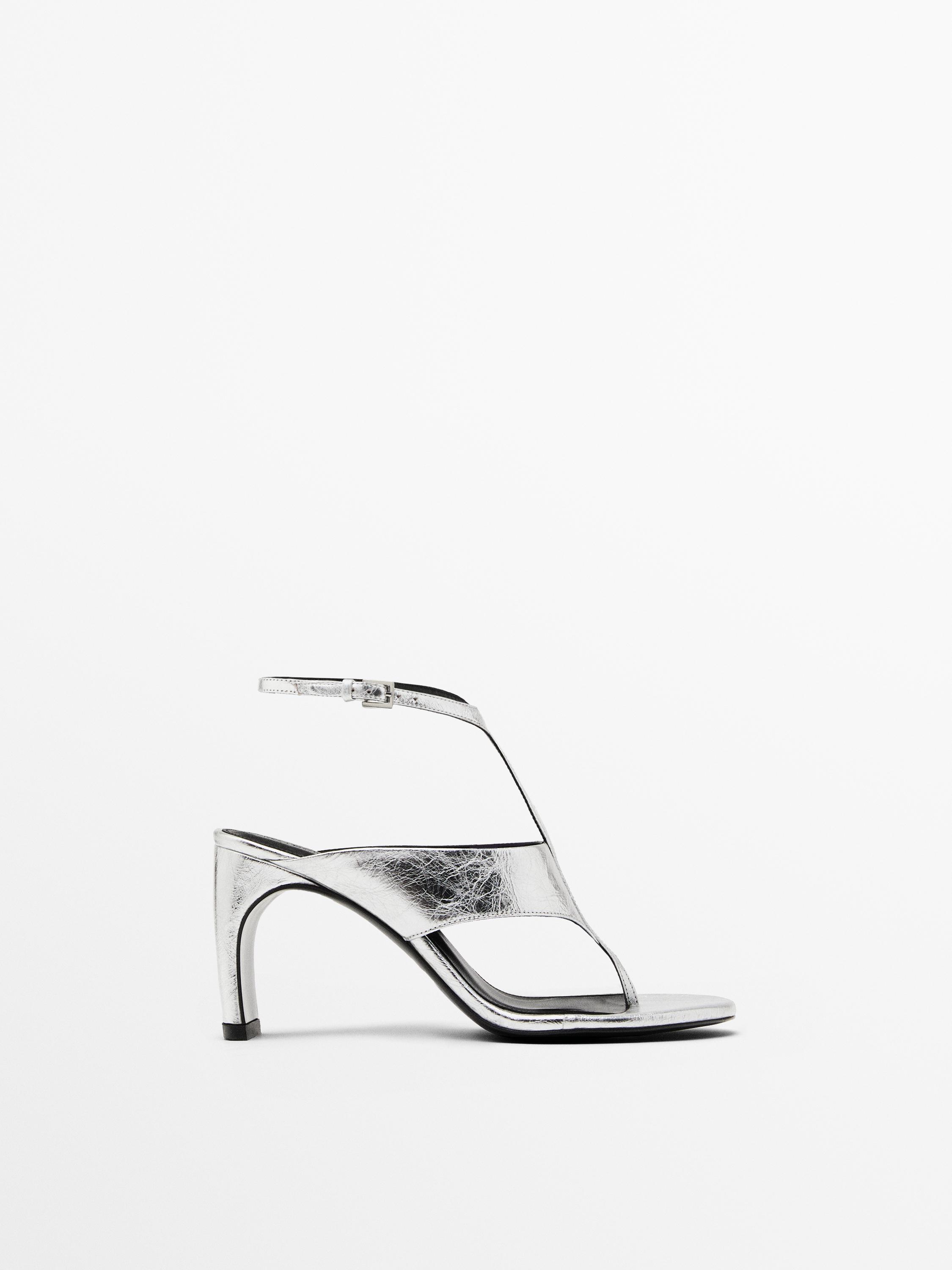Metallic heeled sandals SILVER 1