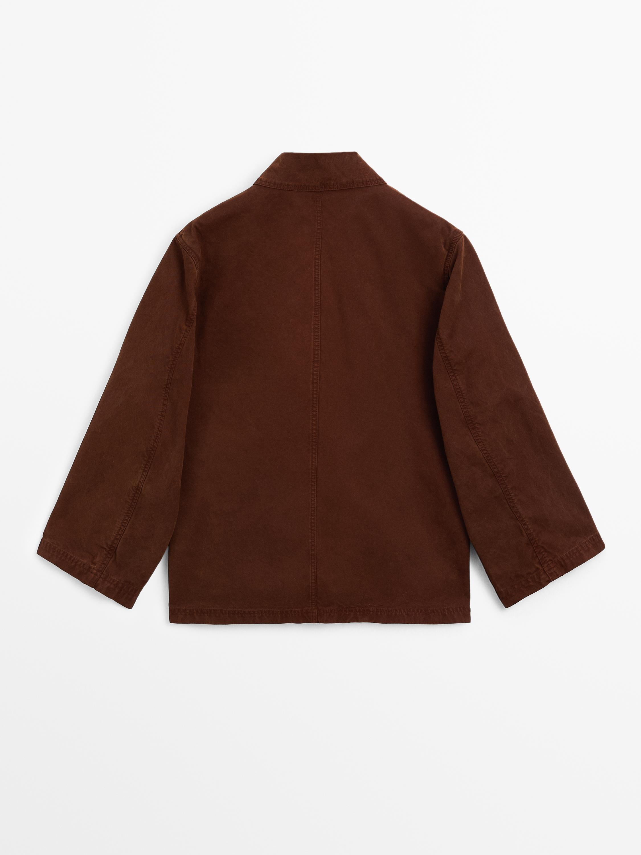 Russet cotton jacket with pocket details