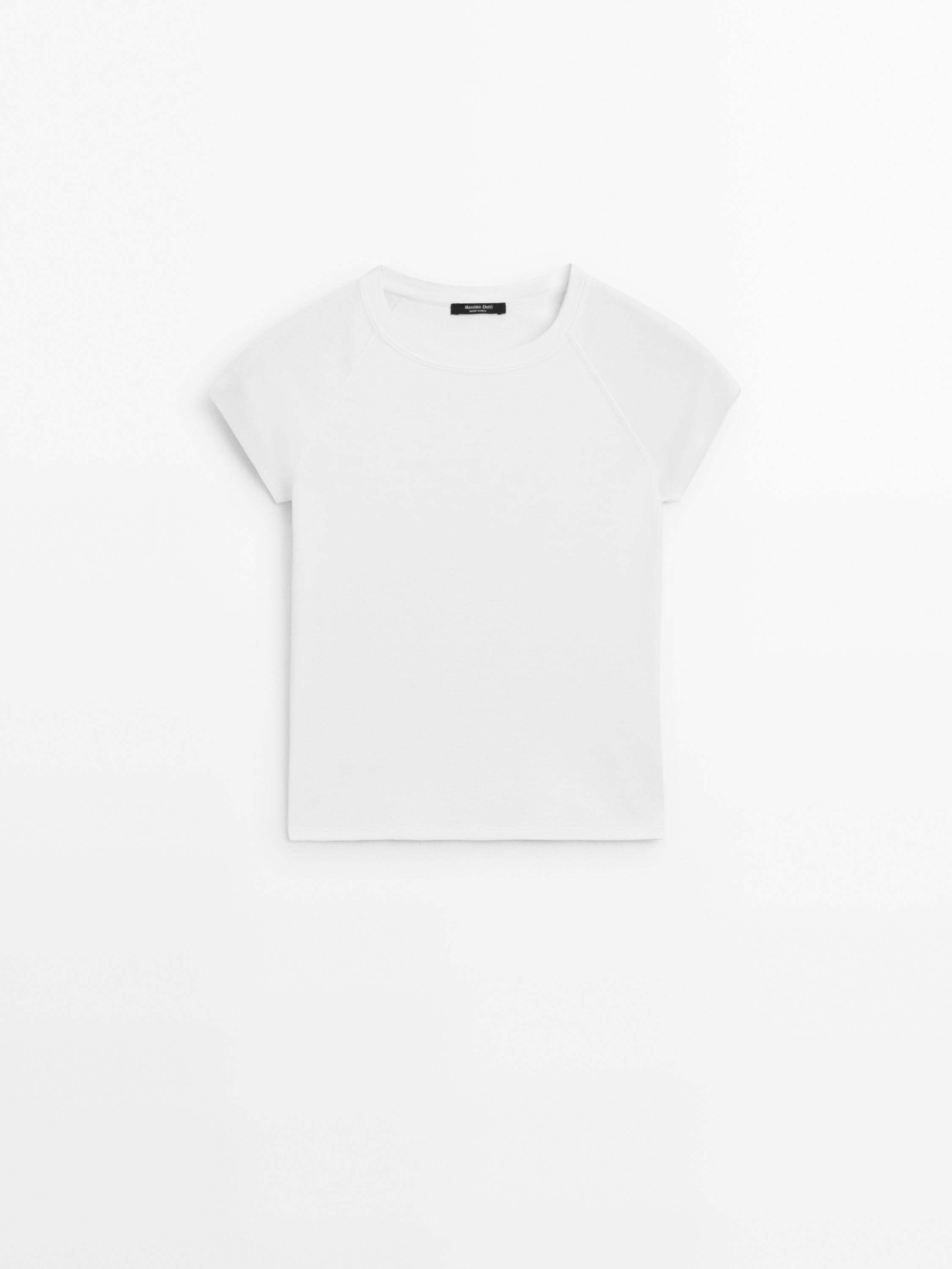 T-shirt ajusté 100 % coton à manches raglan