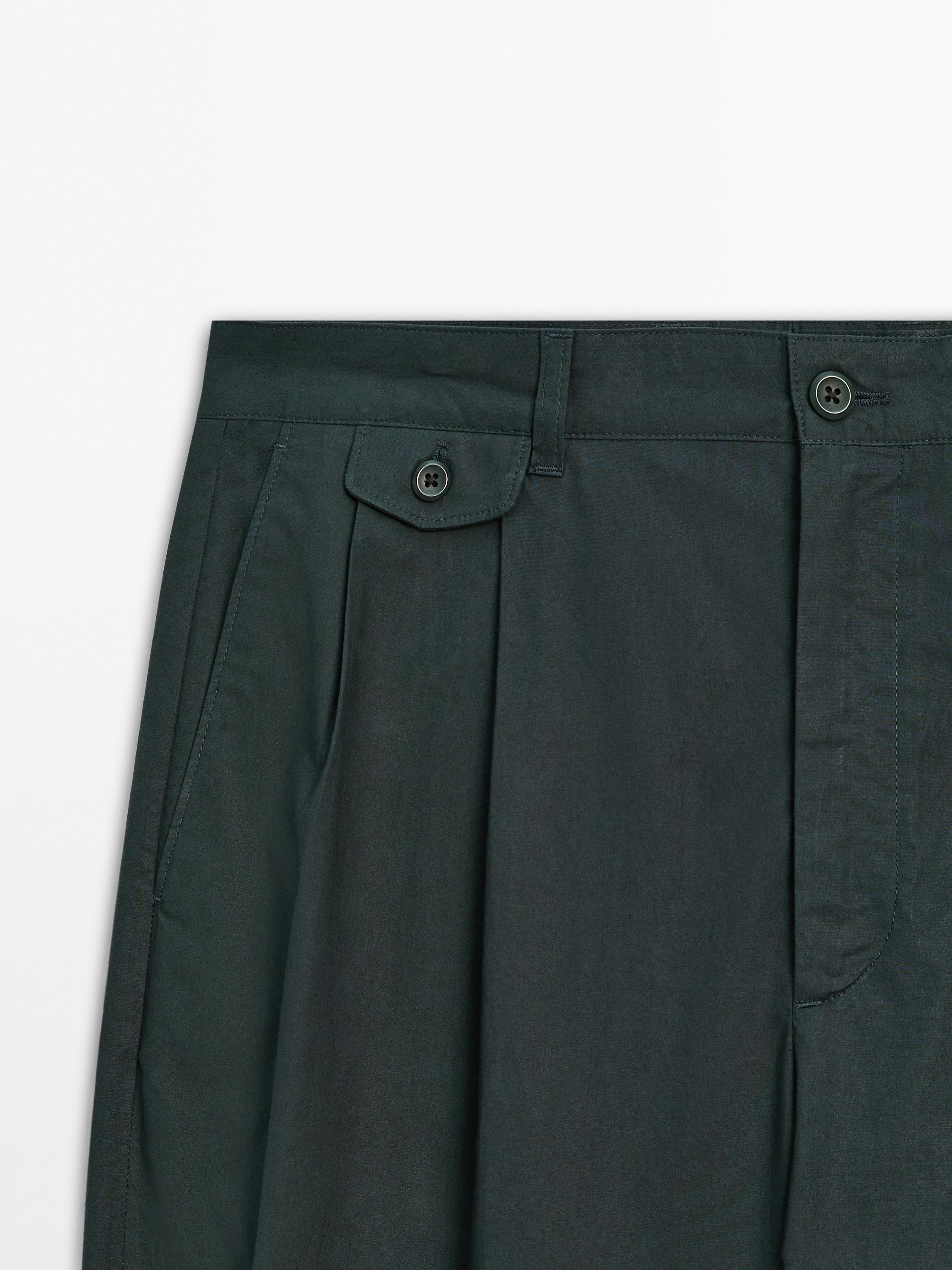 100% cotton trousers with double darts