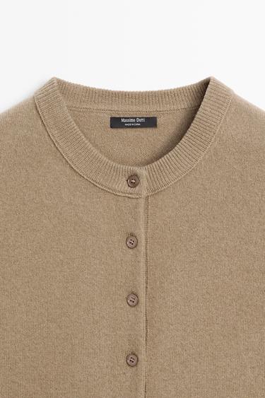 Knit cardigan with button detail — GREENISH 9