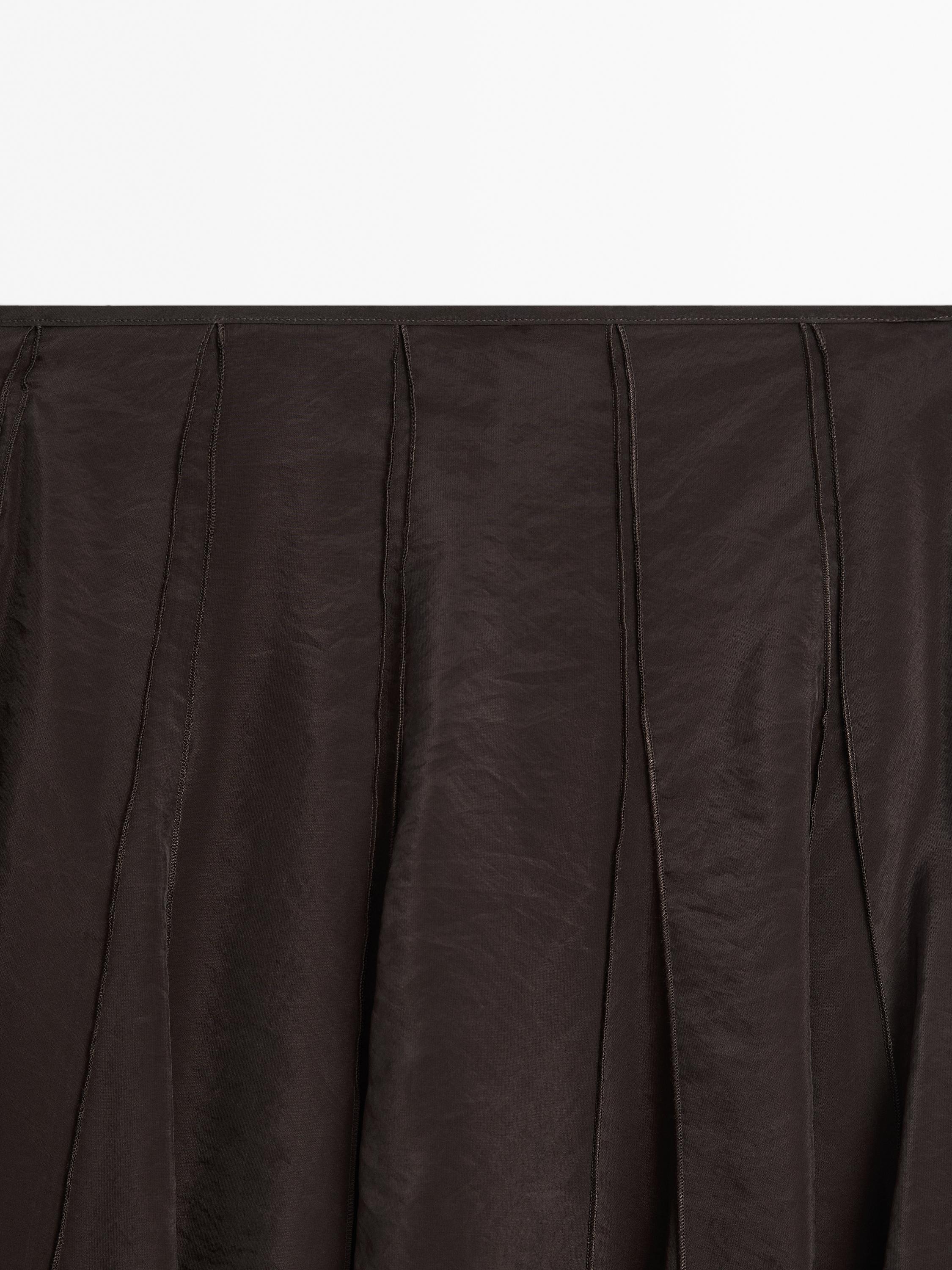 【Massimo Dutti】Long voluminous skirt with godet detail Long flounce godet skirt · Black · Smart / Skirts | Massimo
