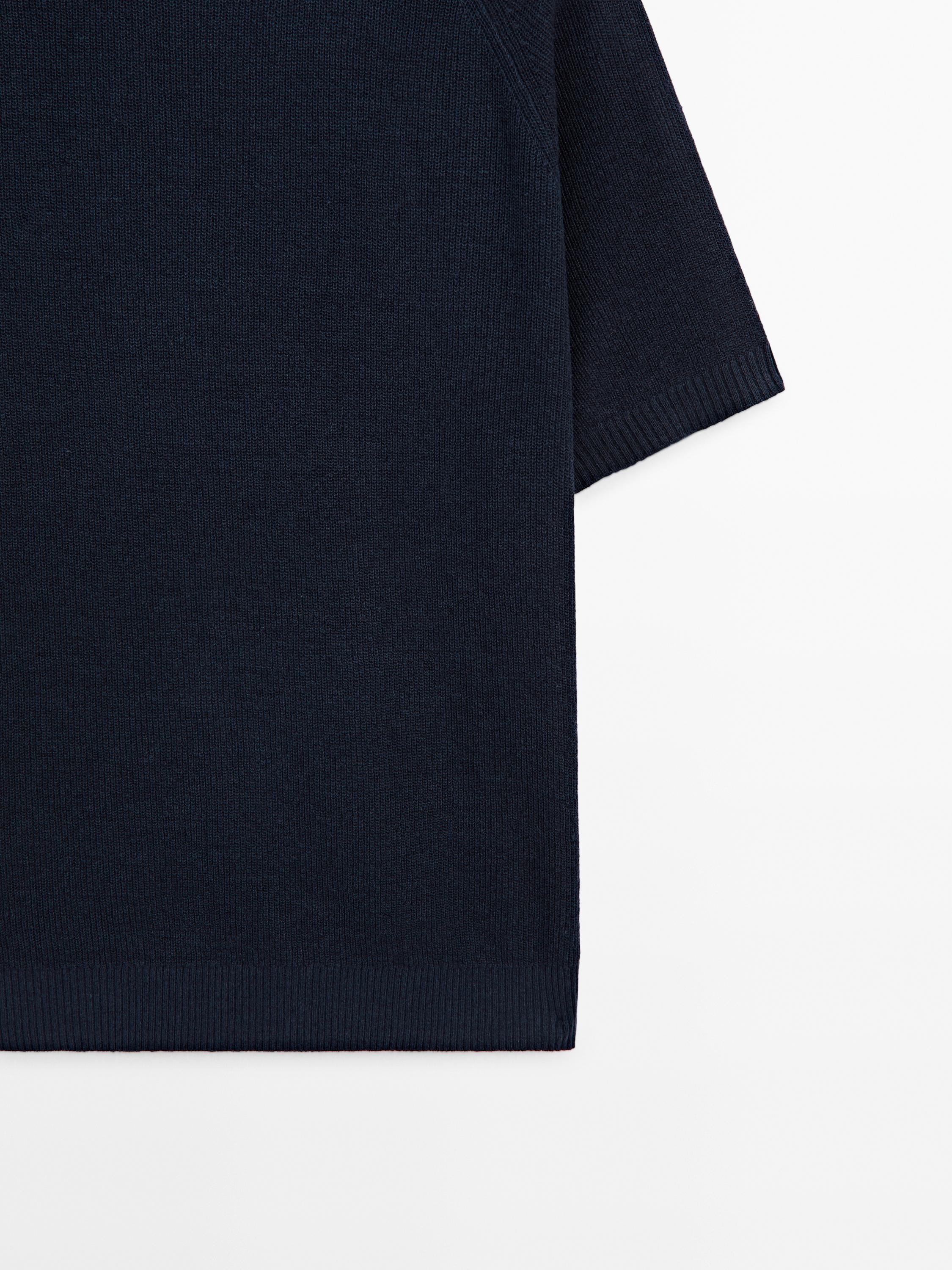 Linen blend knit T-shirt