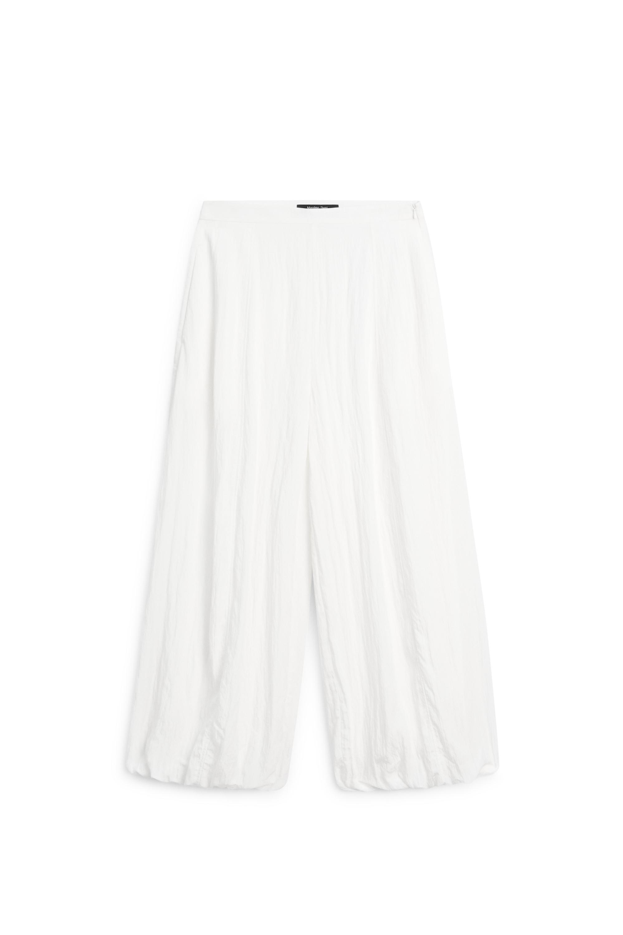 Flowing sarouel trousers with textured detail — WHITE