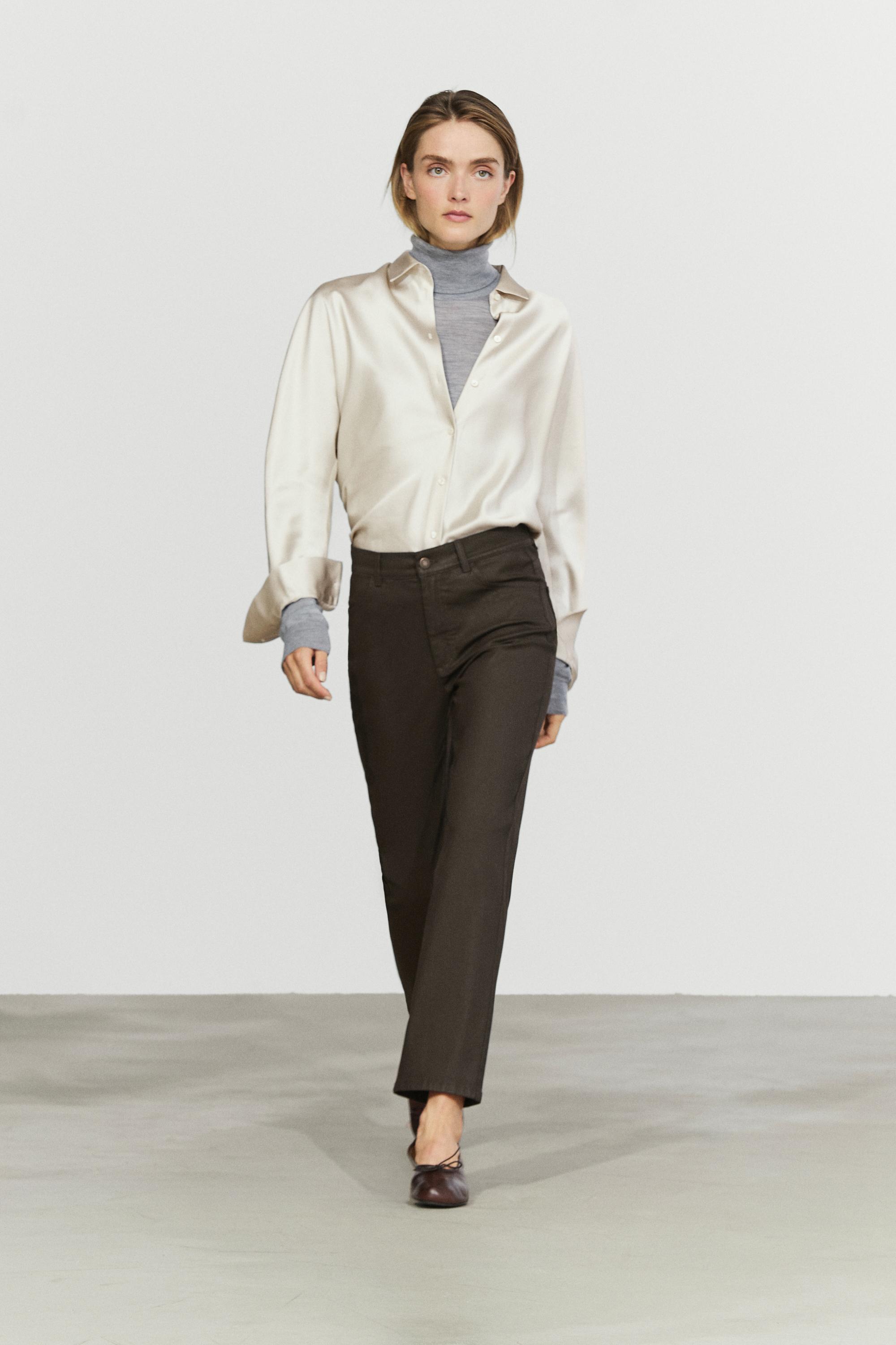 Pantalons straight fit encerats