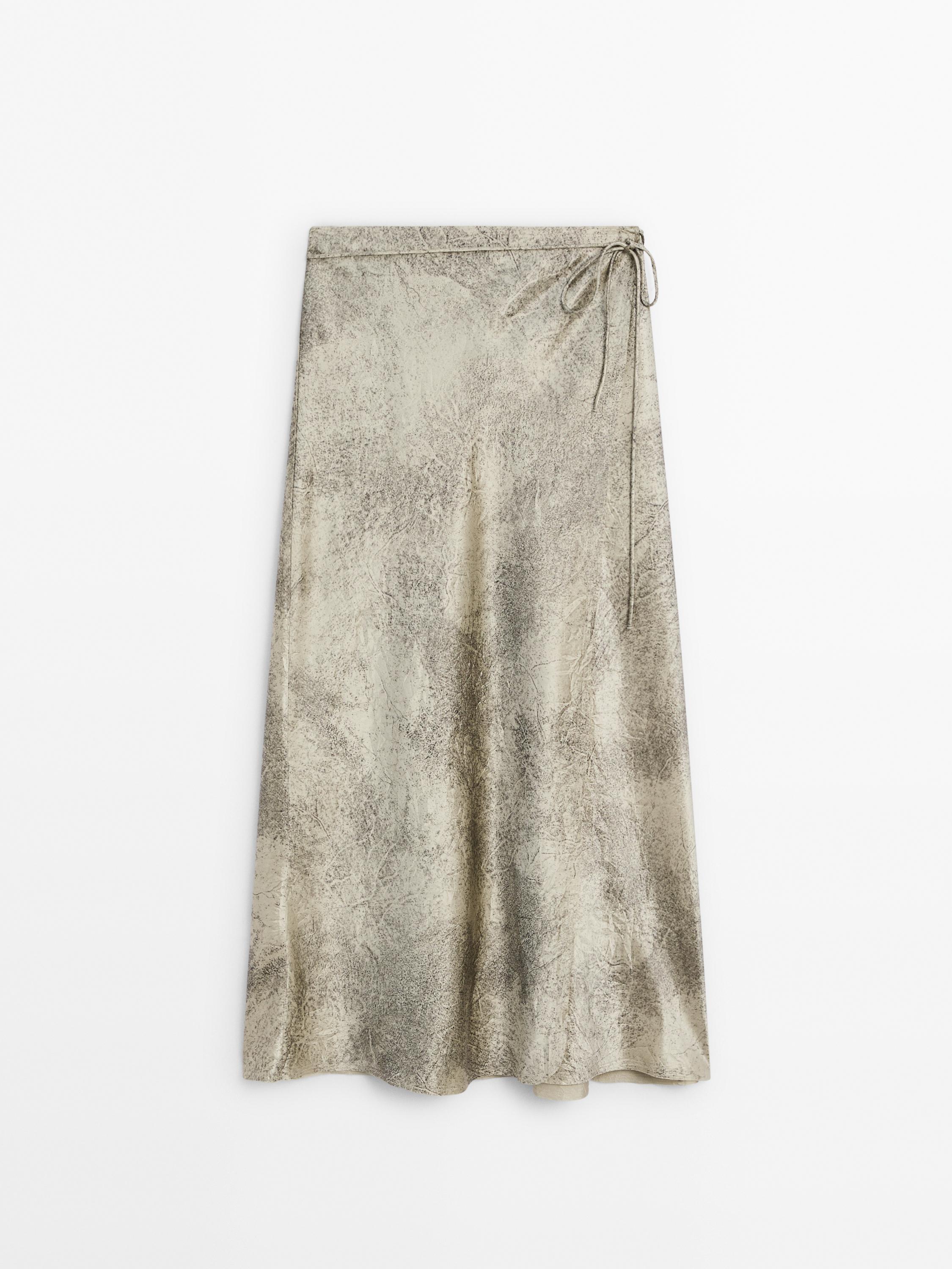Satin lace skirt