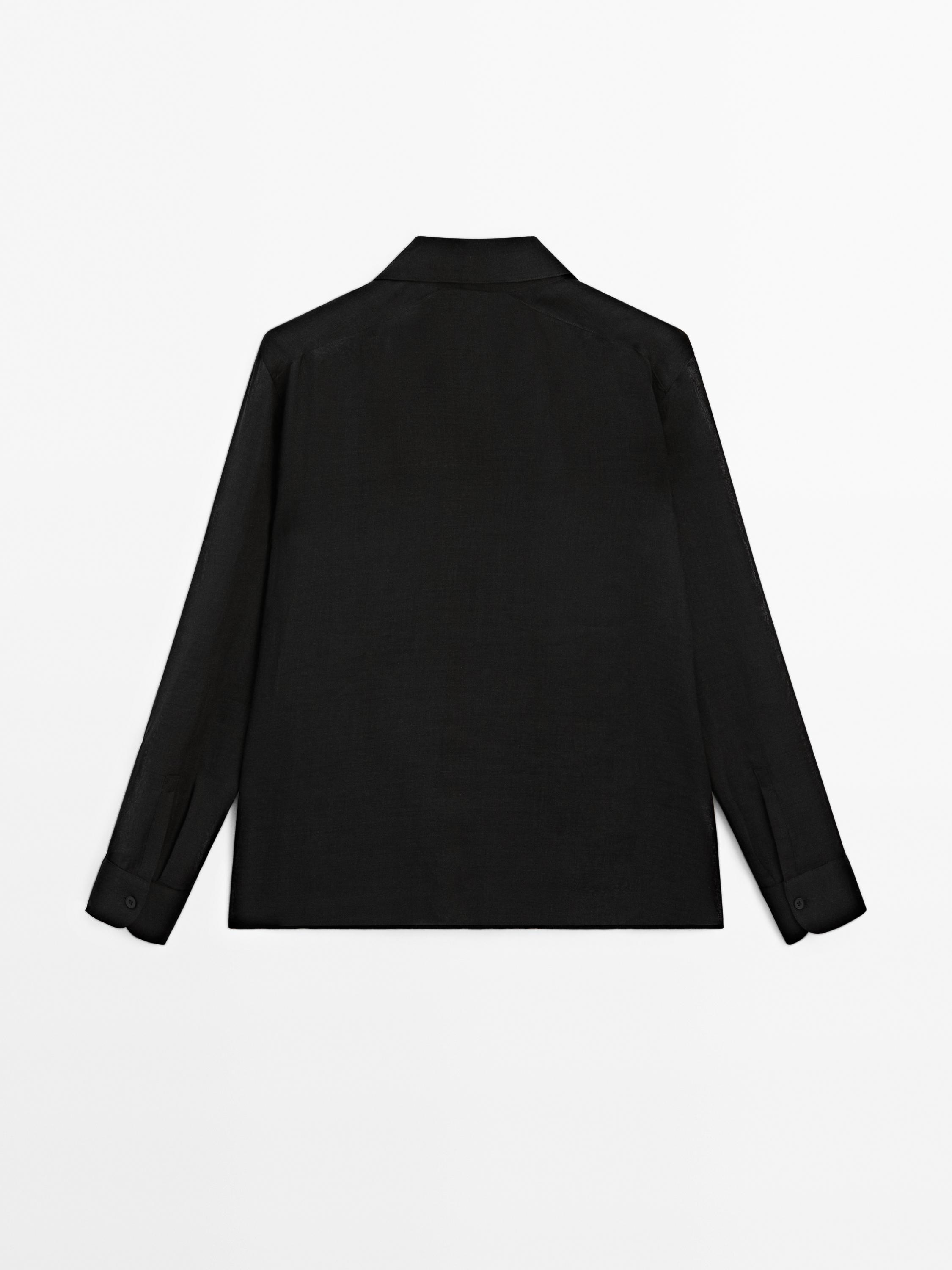 Lightweight ramie blend shirt with pintucks