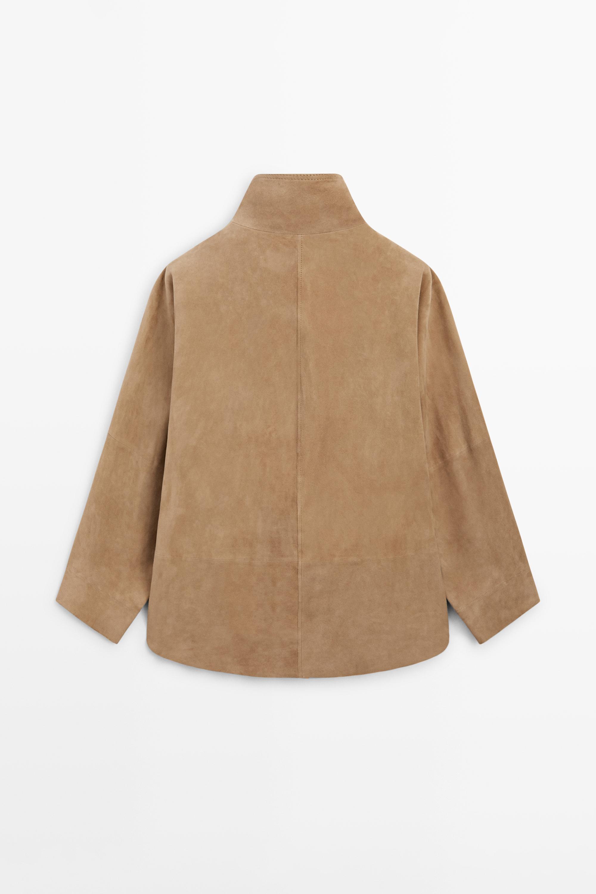 Oversize suede leather jacket — SAND