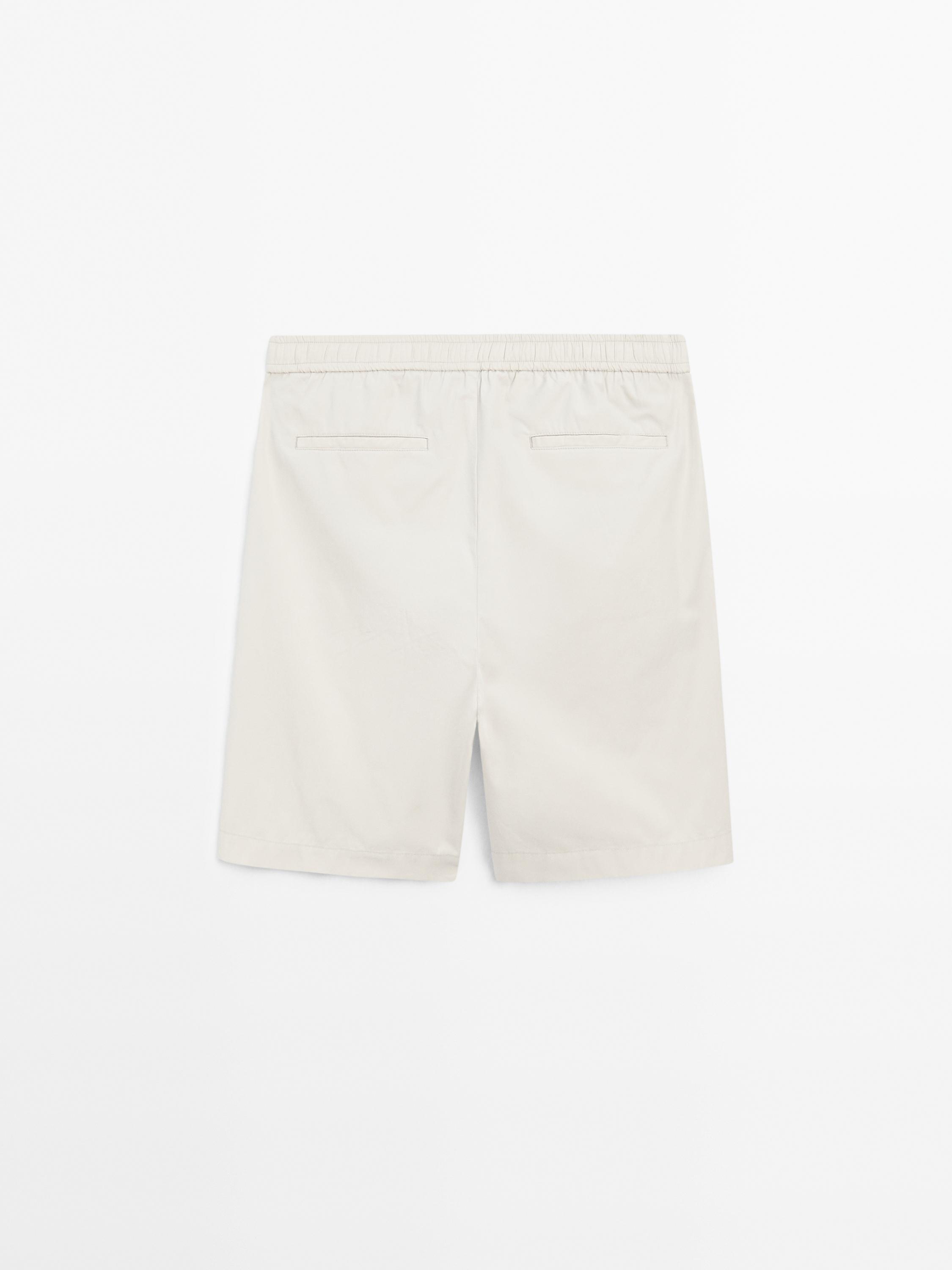 Jogger-fit poplin Bermuda shorts