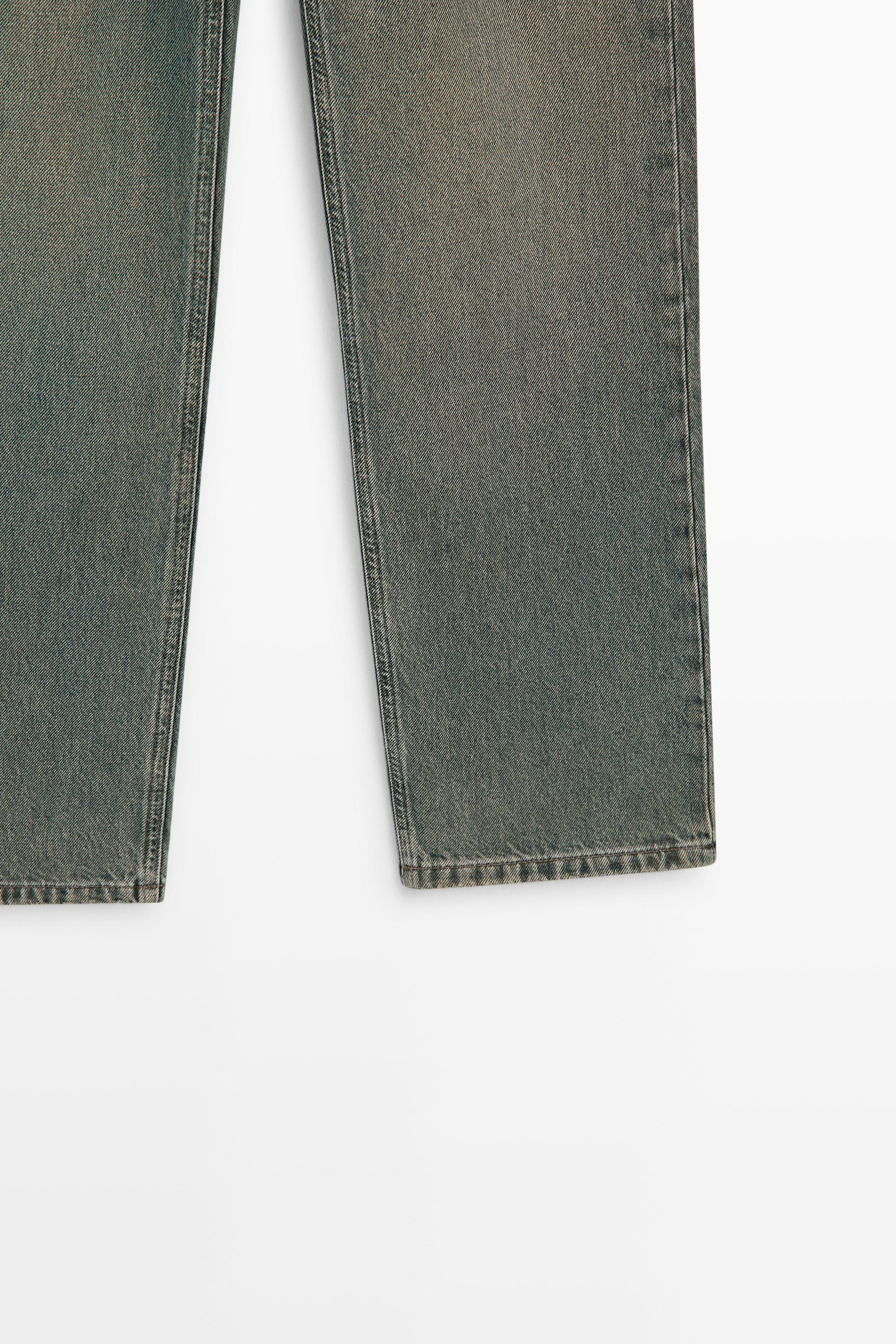High-waist straight-leg jeans — BLUE