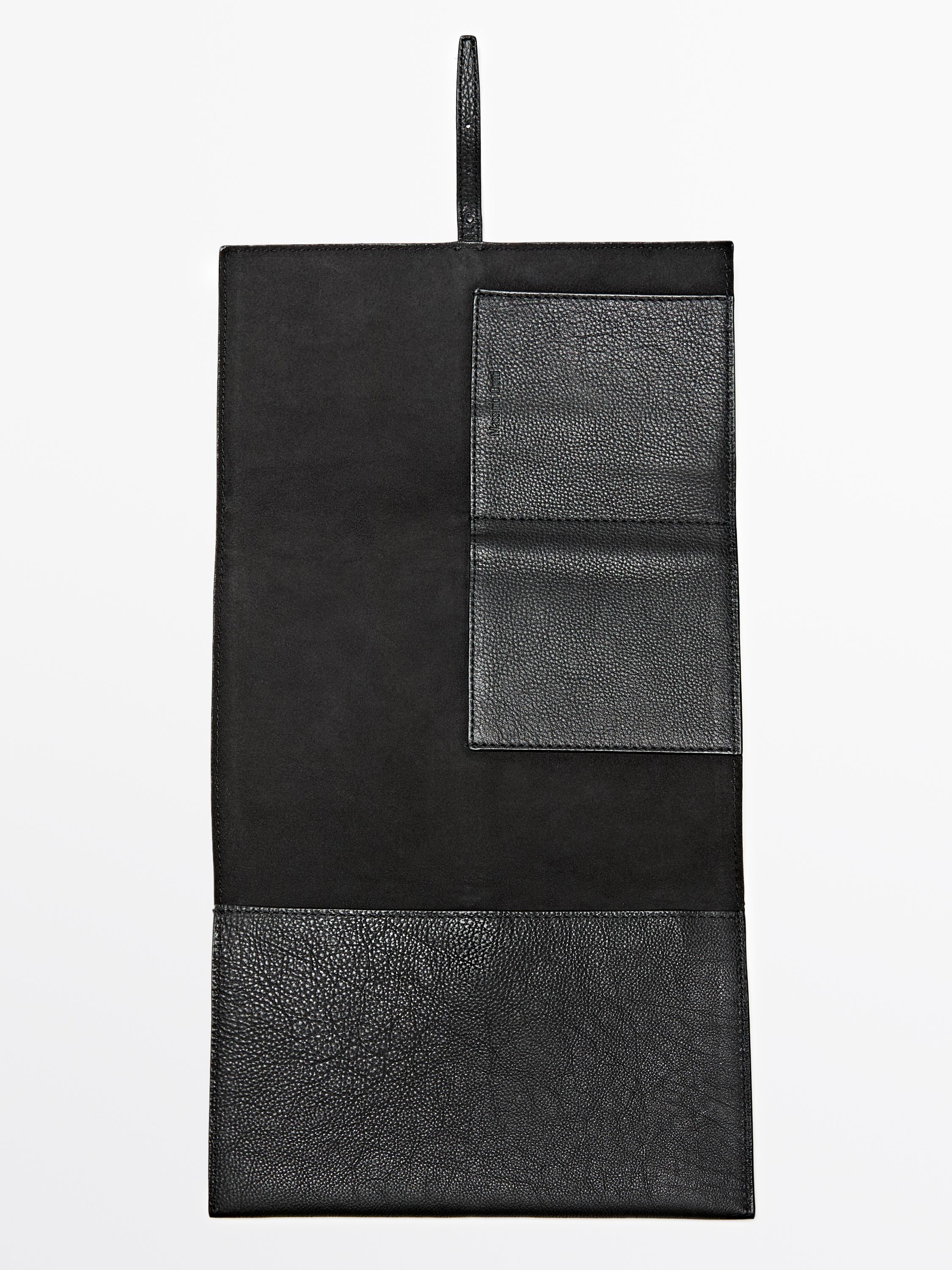 Nappa leather travel case — BLACK