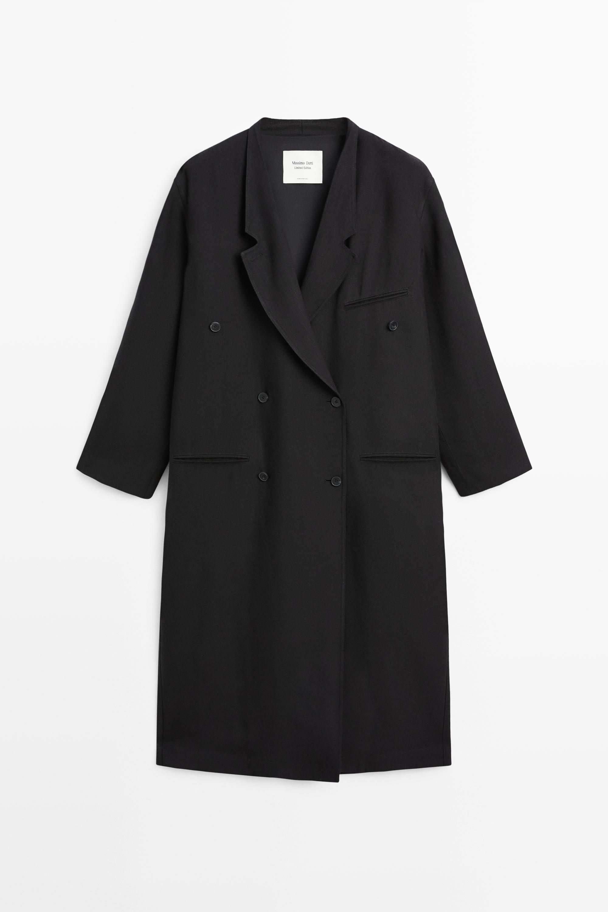 Long double-breasted trench coat - LIMITED EDITION — BLACK