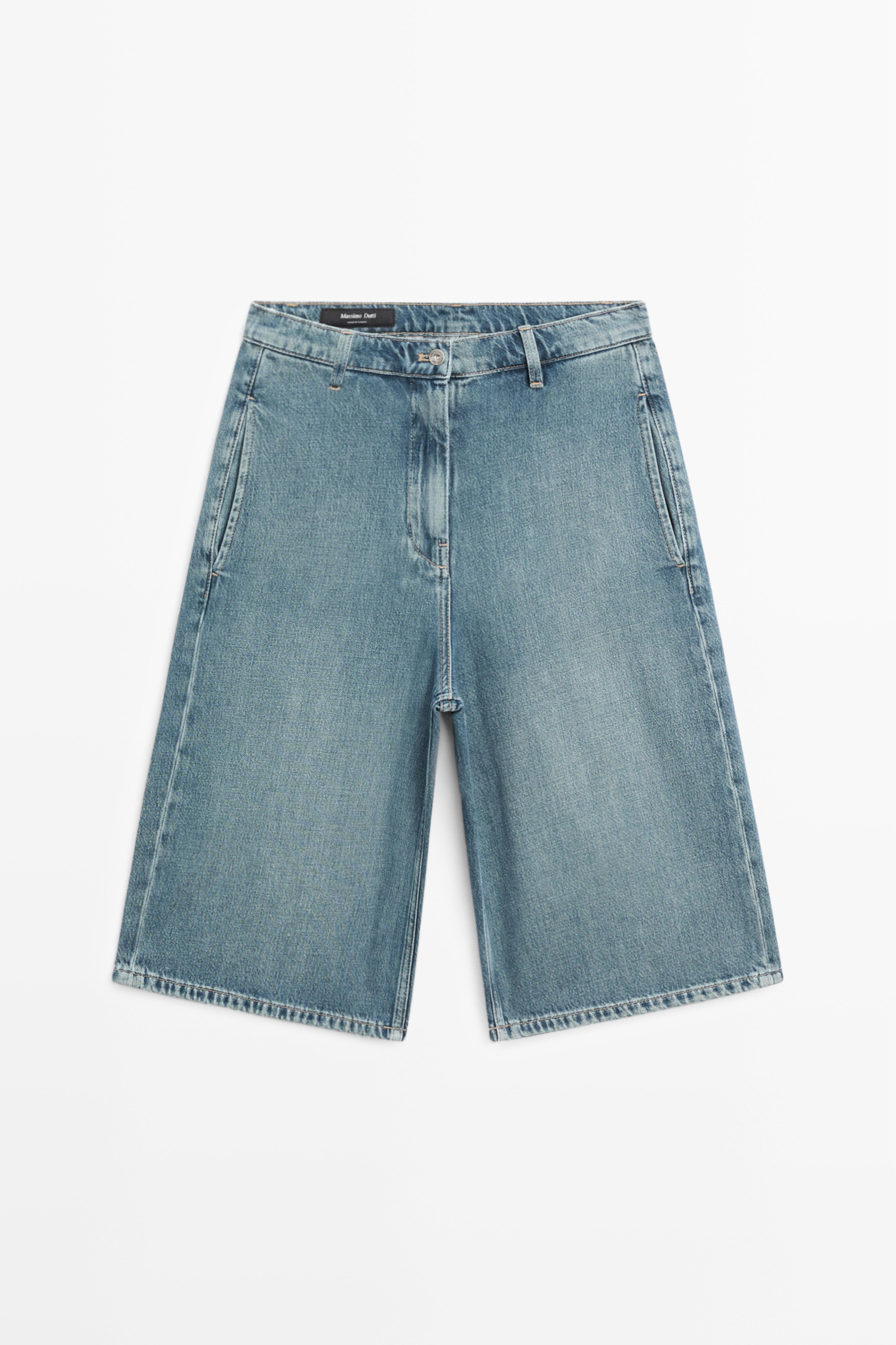 Long denim Bermuda shorts — MEDIUM BLUE