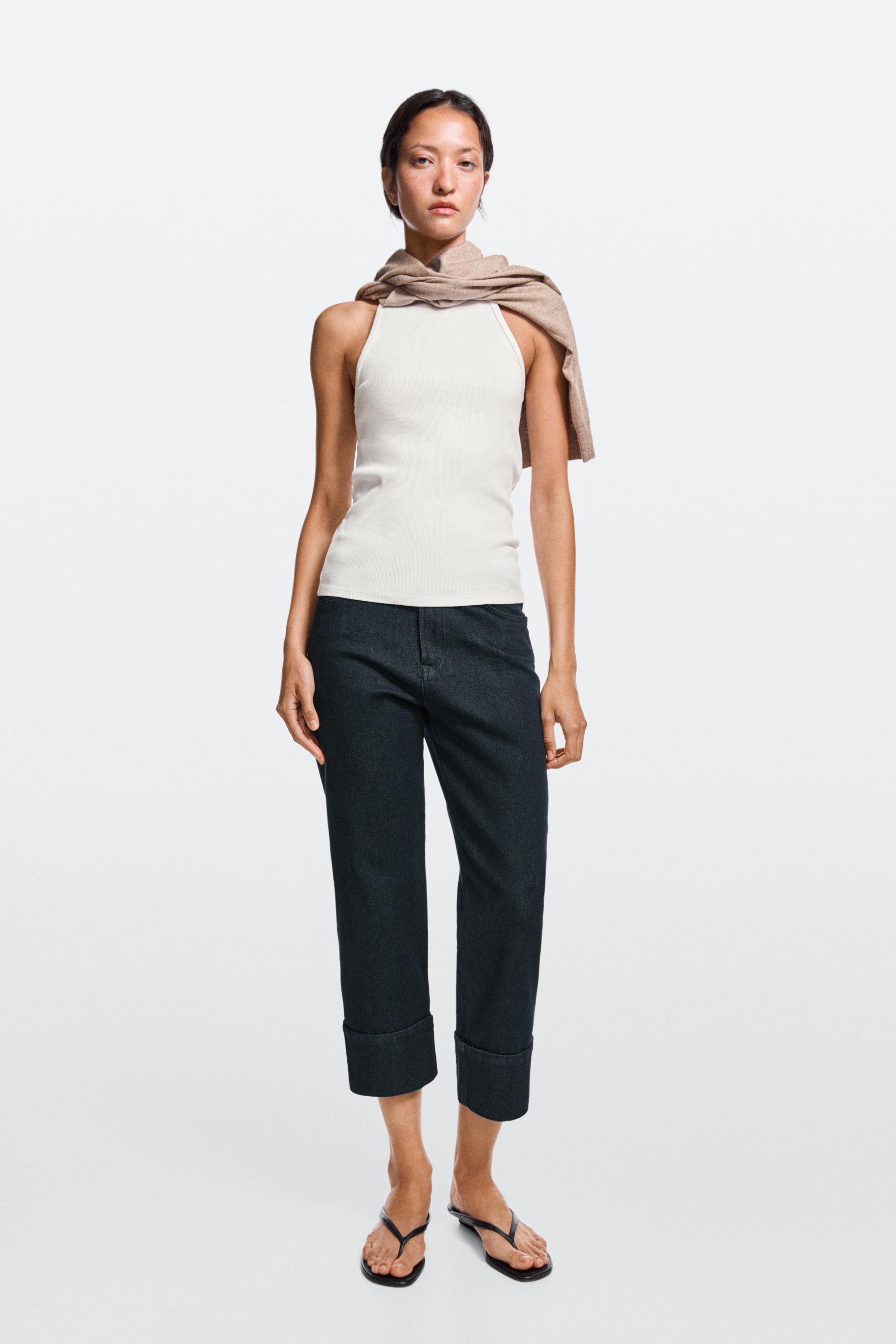 Jeans Capri Con Risvolto - Azzurro Oscuro - 34 (It 38) - Massimo Dutti - Female-image
