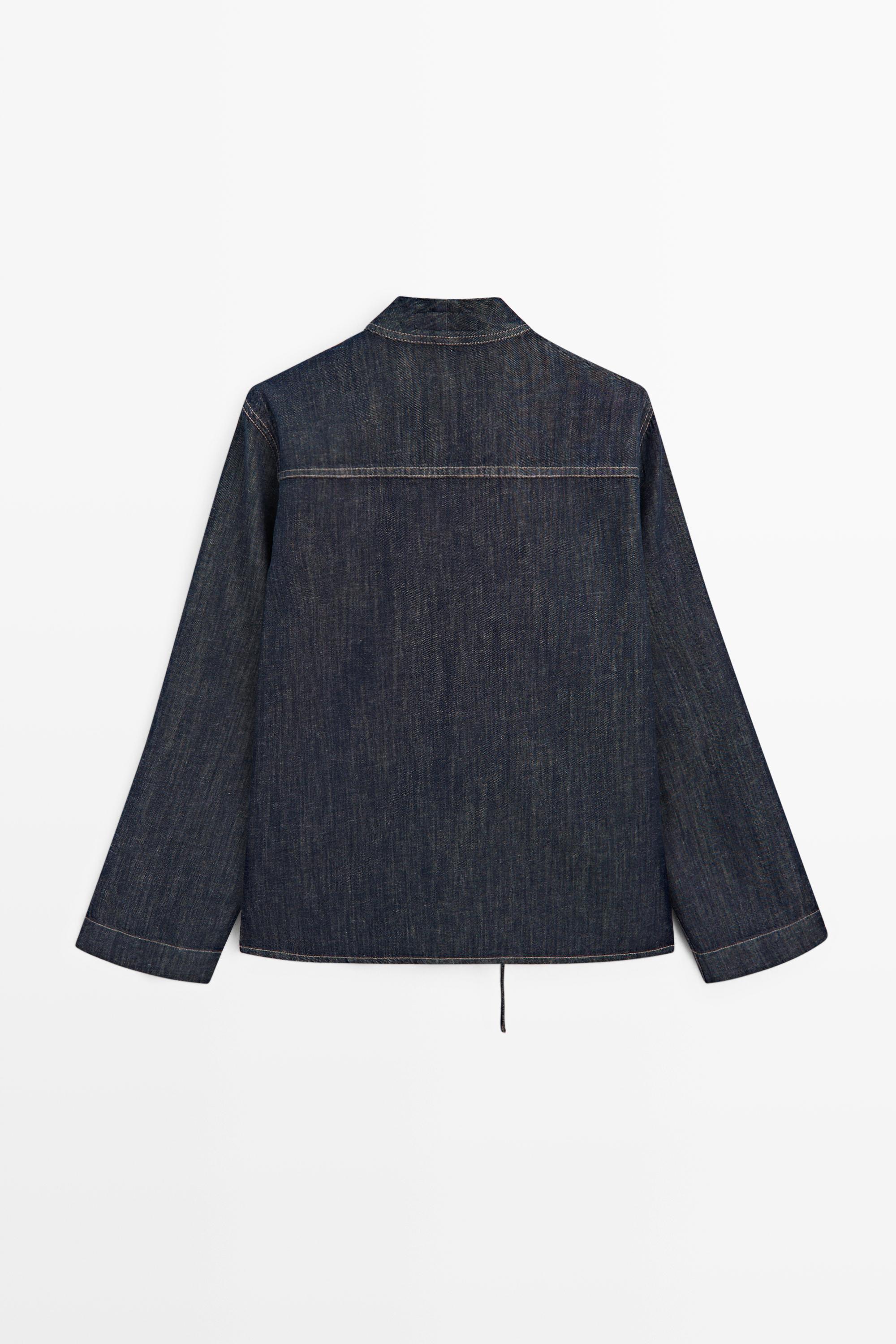 Total look denim overshirt — DARK BLUE