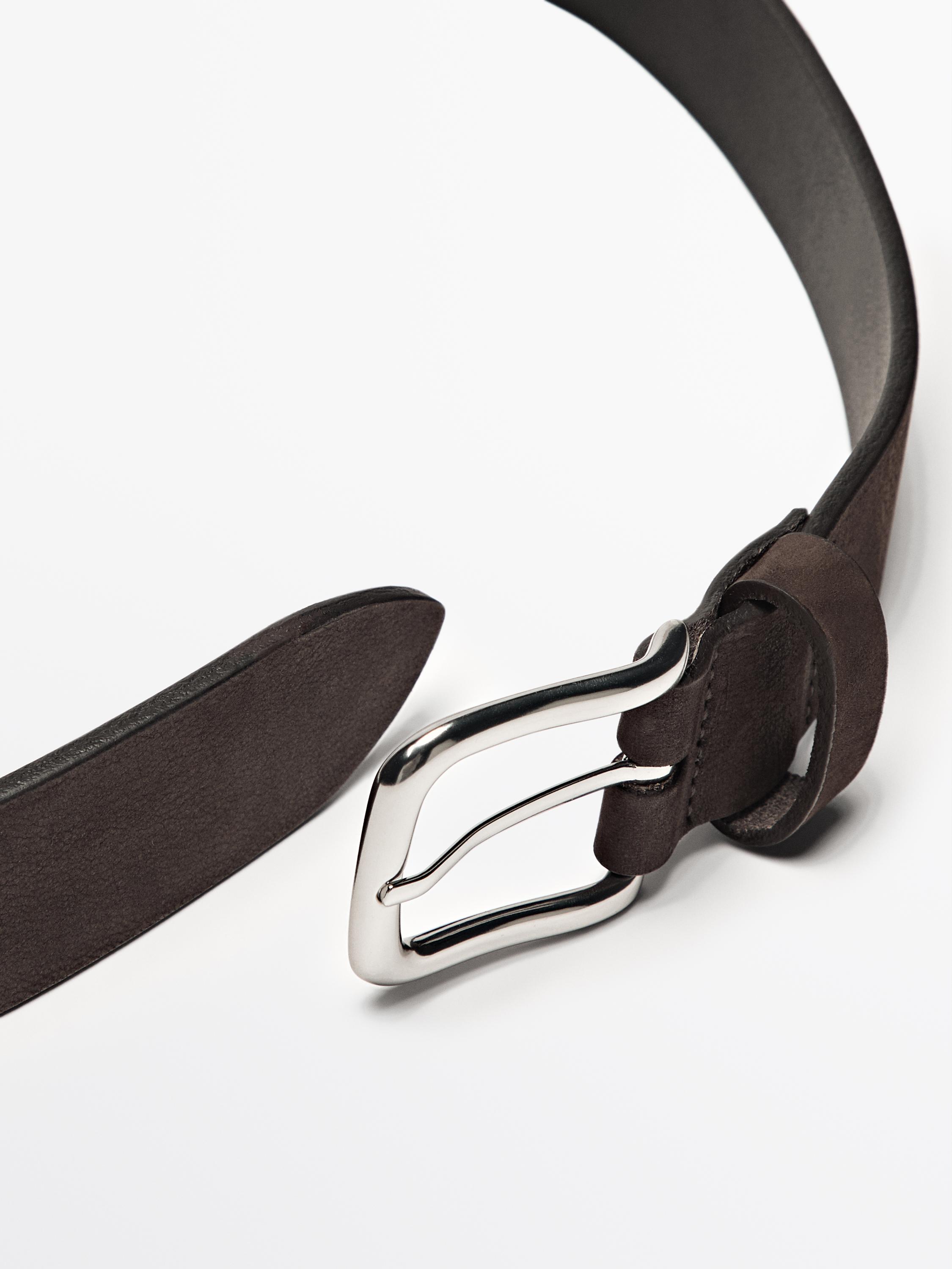 Nubuck leather belt
