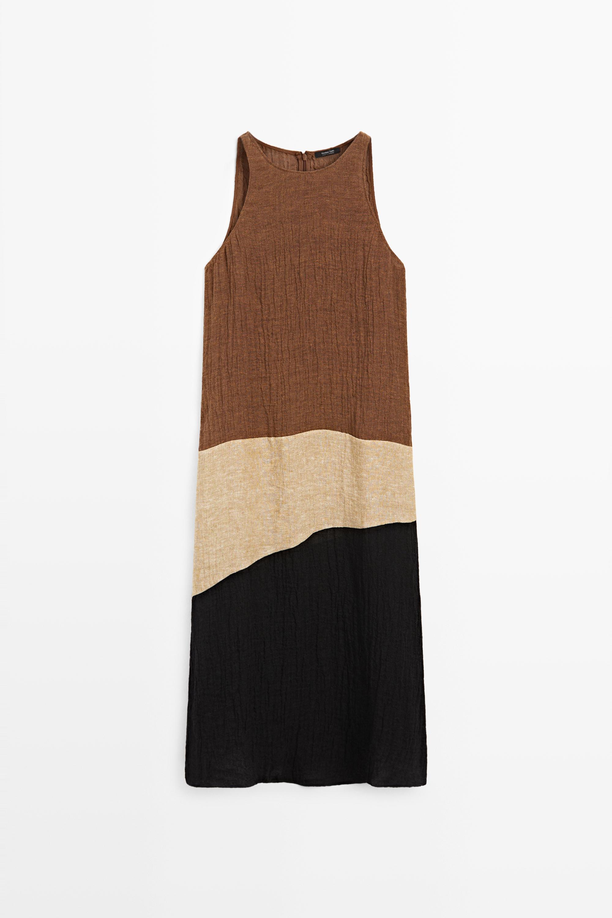 Vestit midi combinat mescla lli