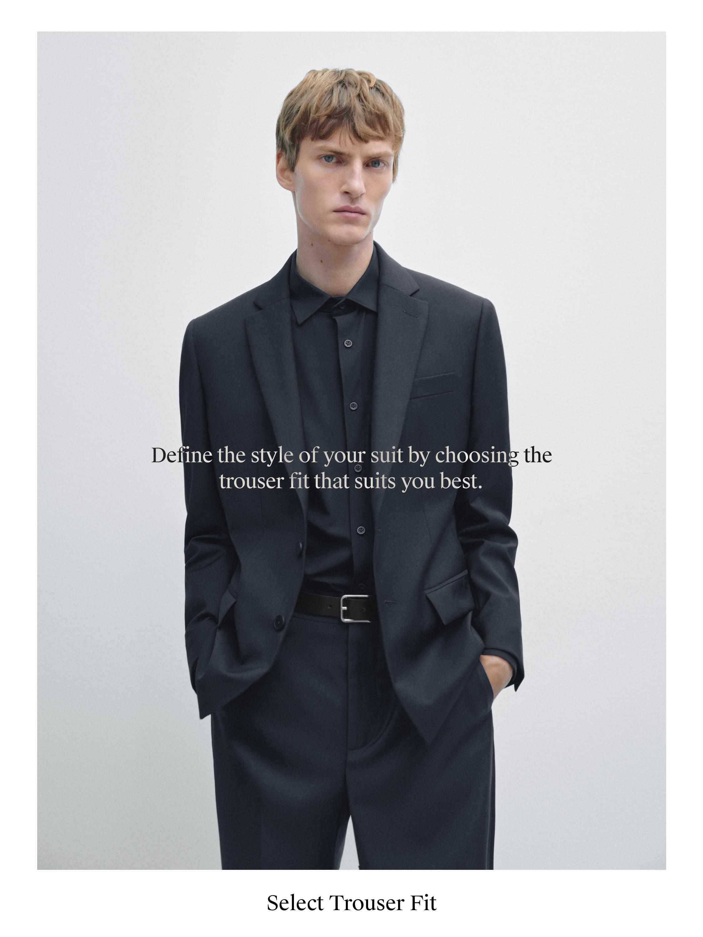 100% cool wool suit blazer — NAVY BLUE