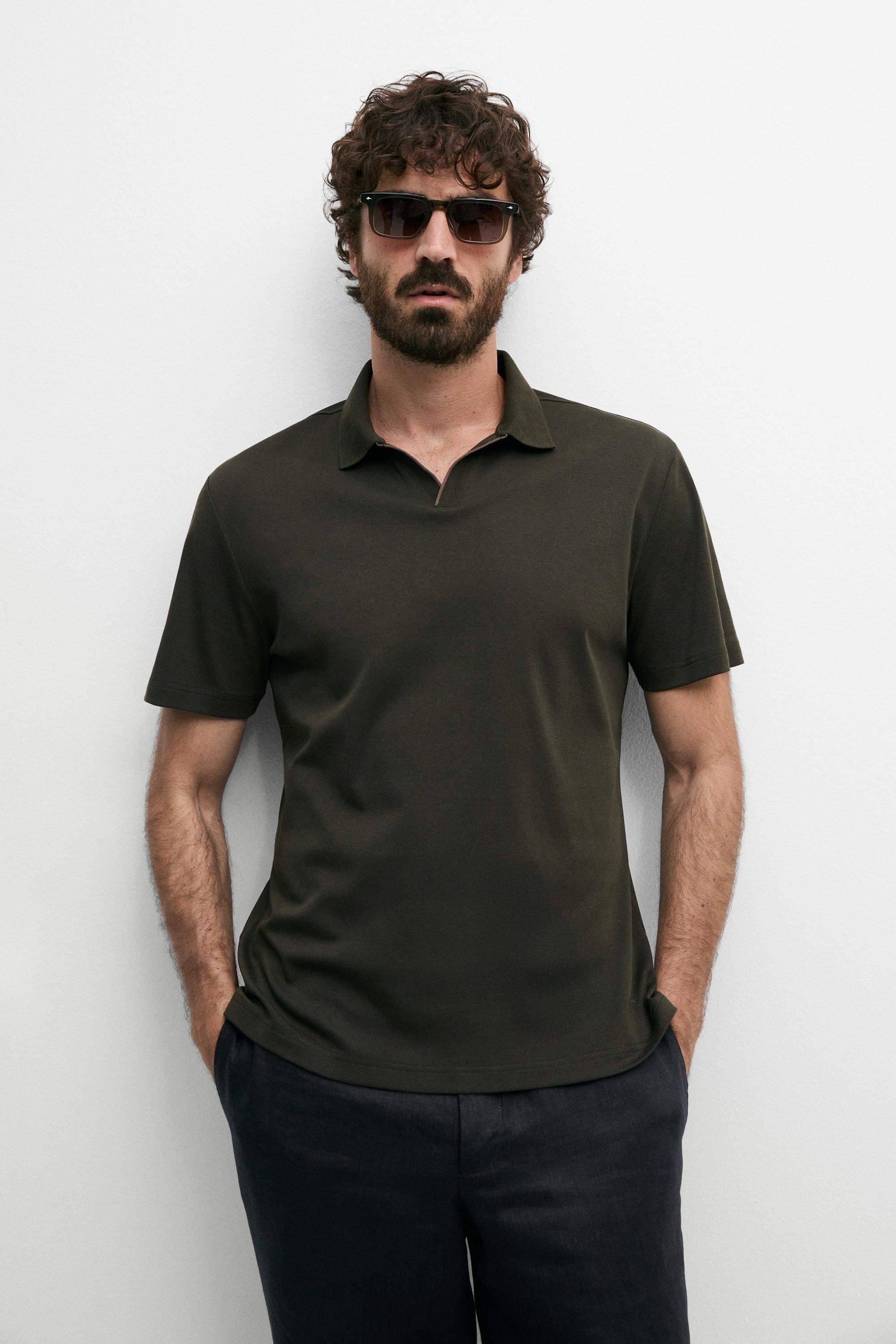 Polo coton mélangé à contraste