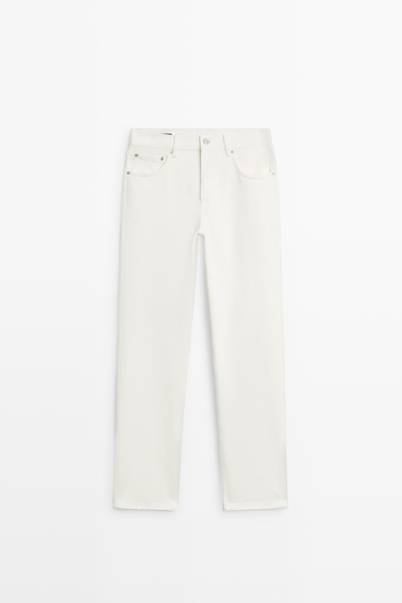 Mid-waist straight-leg jeans — Off white