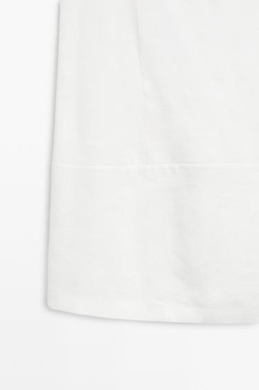 Flowing linen short dress — WHITE 7