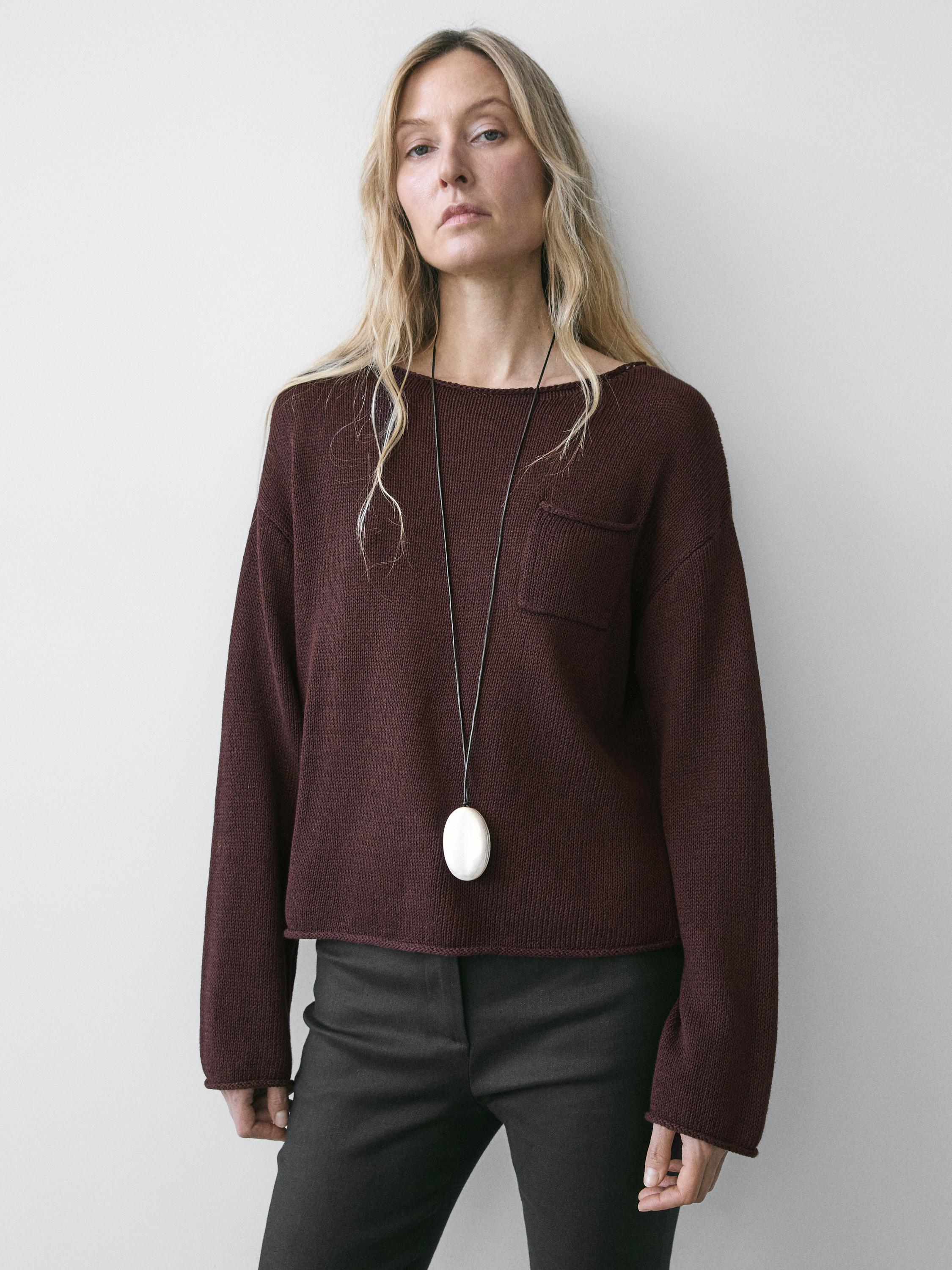 Jersey punto detalle bolsillo algodón lino