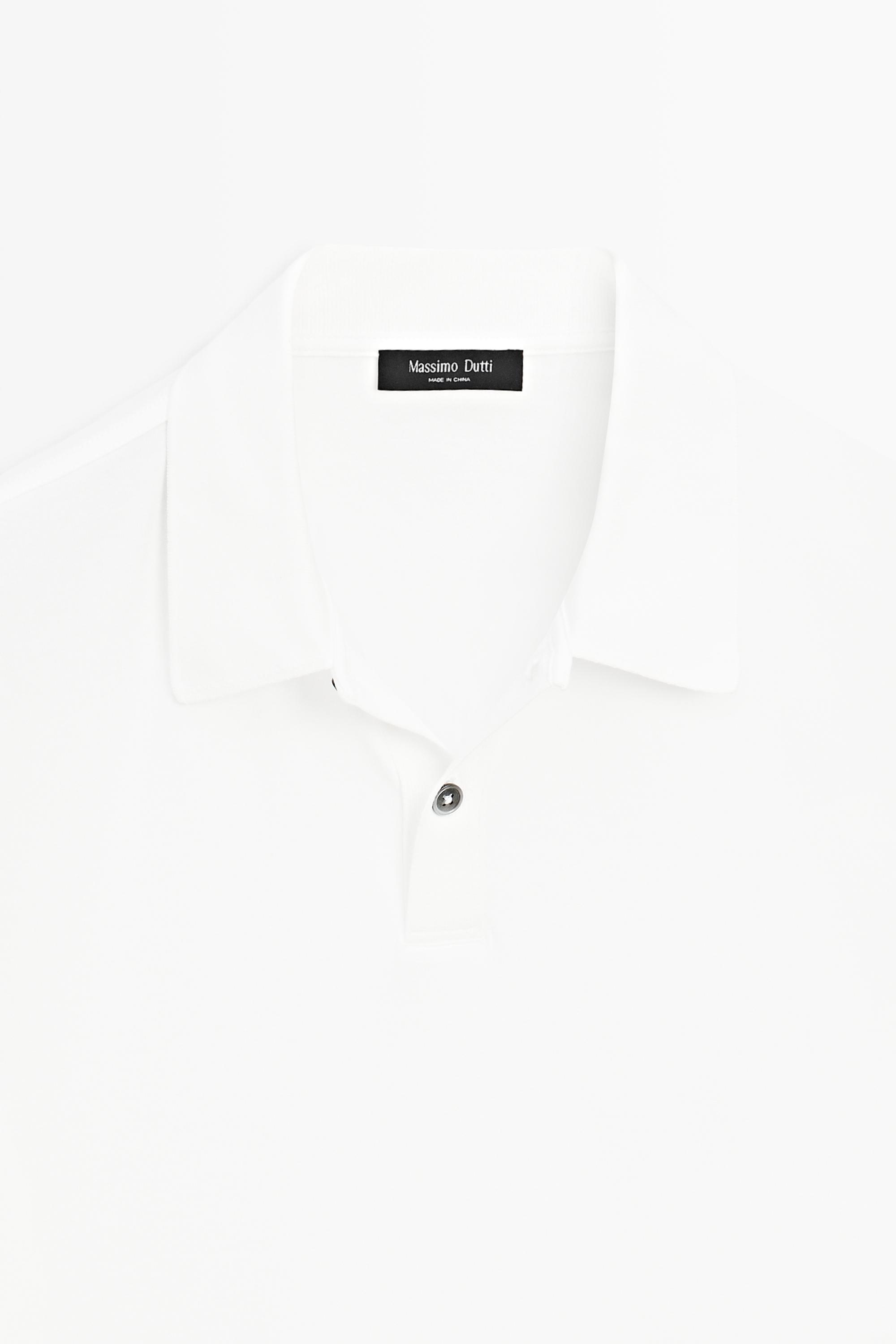 100% cotton short sleeve polo shirt — WHITE
