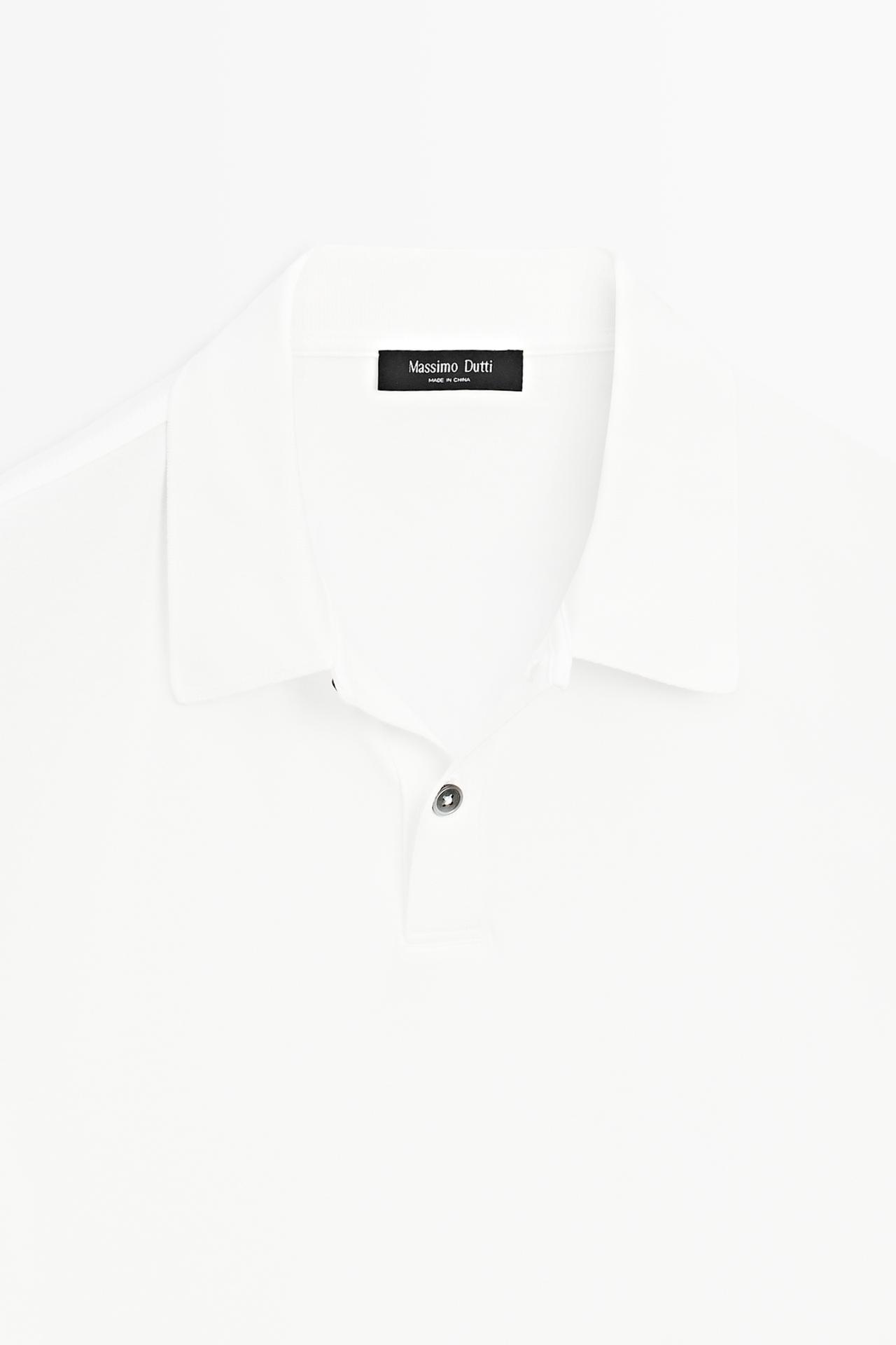 100% cotton short sleeve polo shirt — WHITE