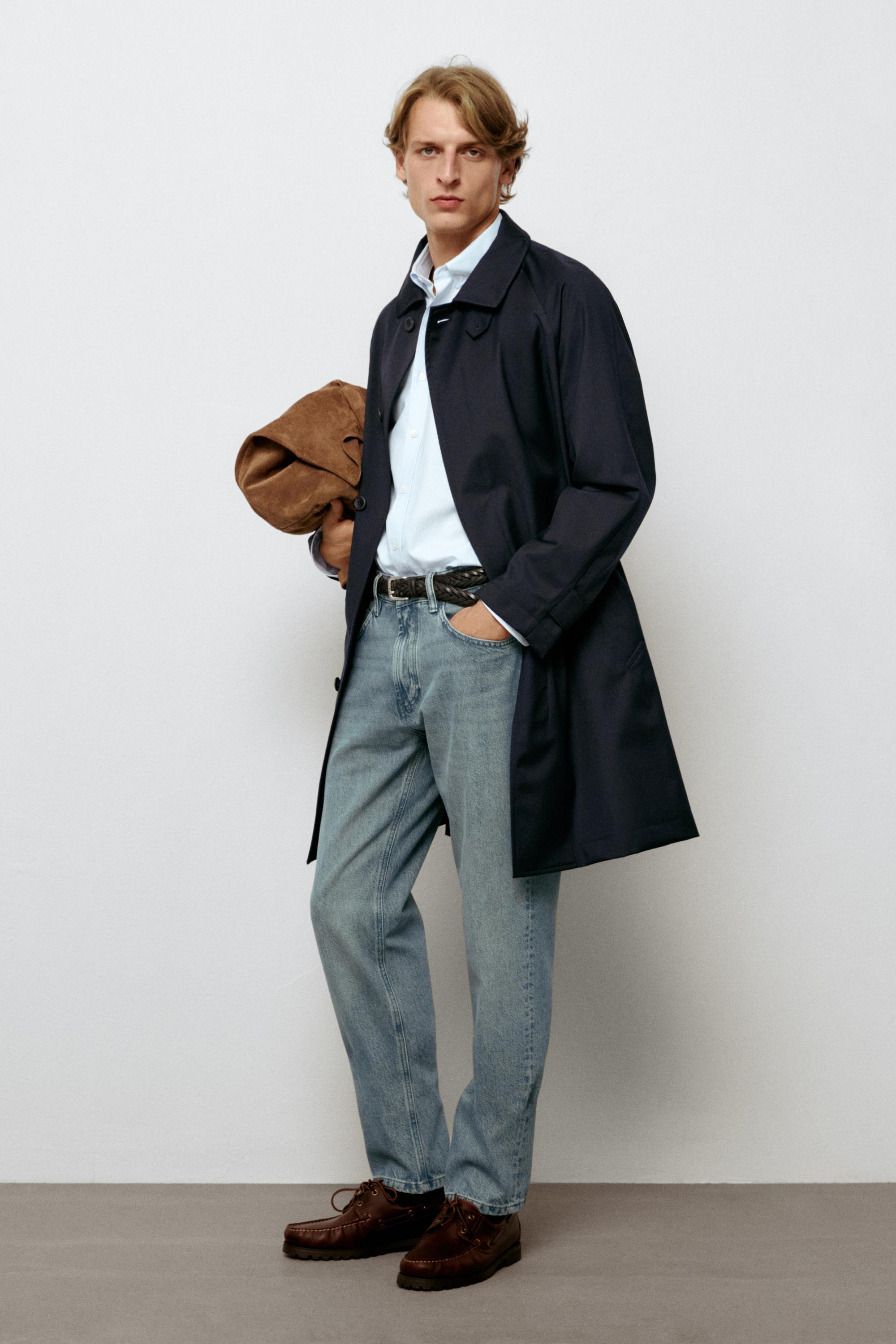 Stonewashed tapered-fit jeans — BLUE