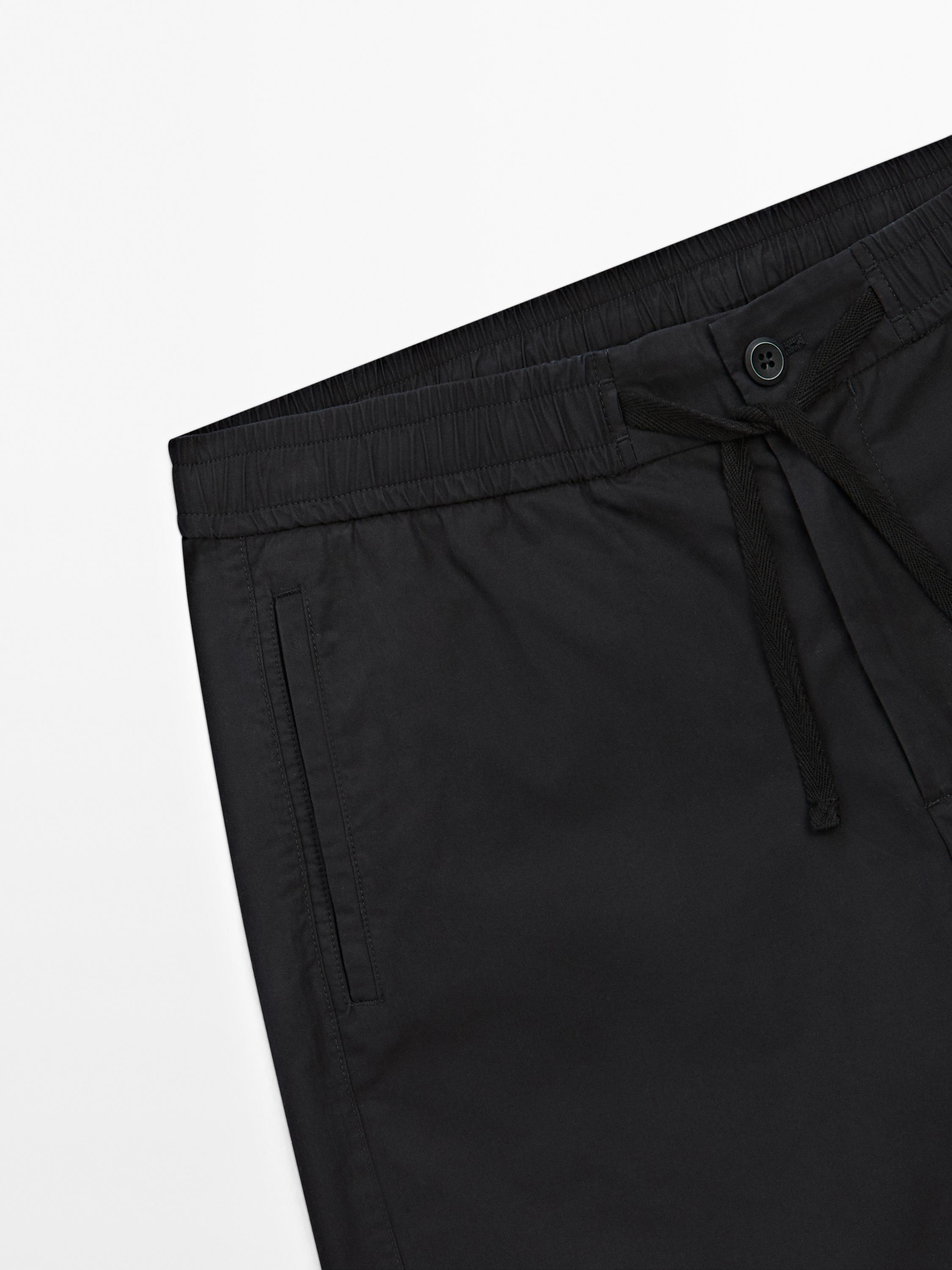 Popeline bermuda in joggingmodel