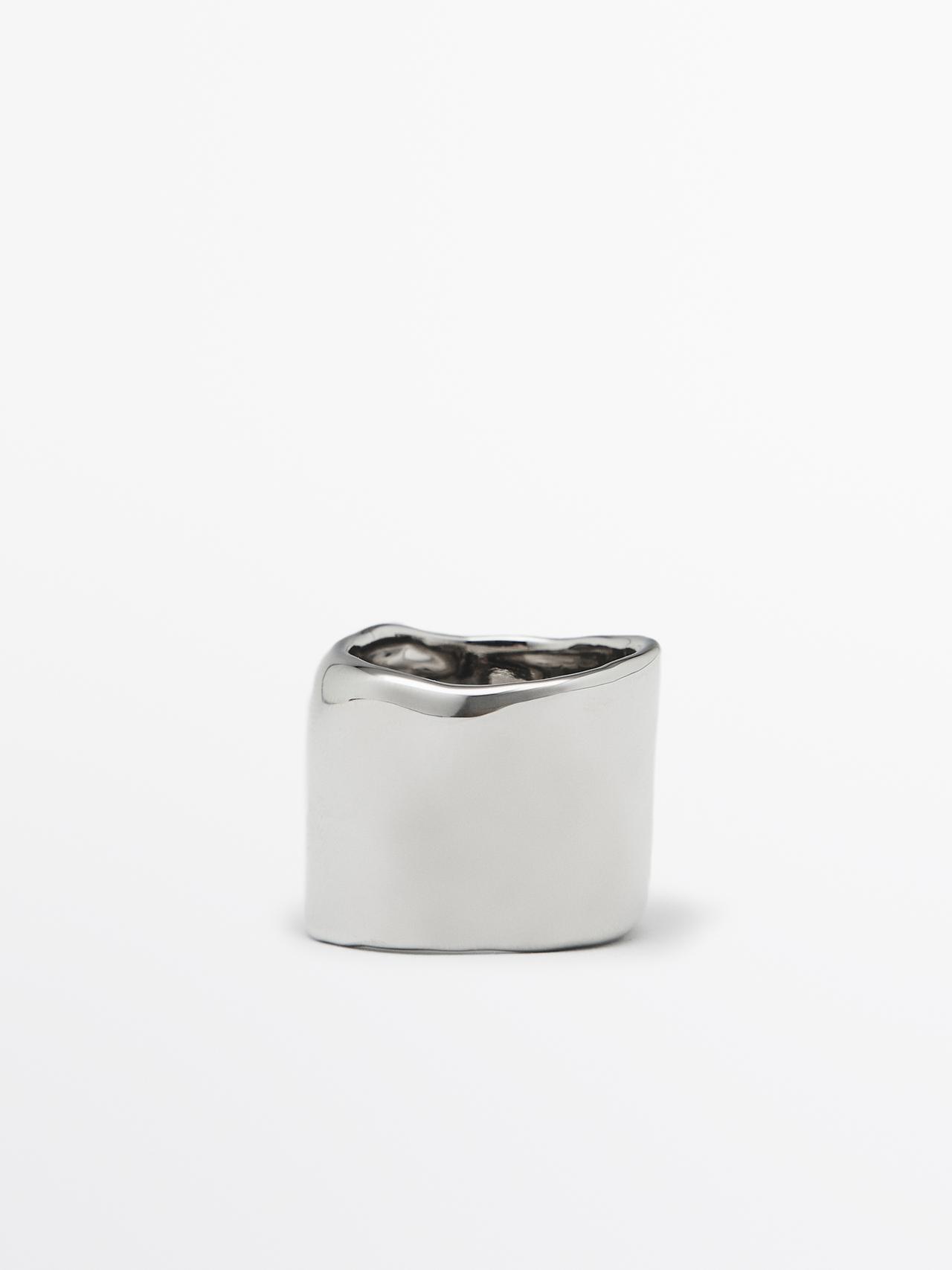 Anello Largo - Argento - 01 - Massimo Dutti - Femminile