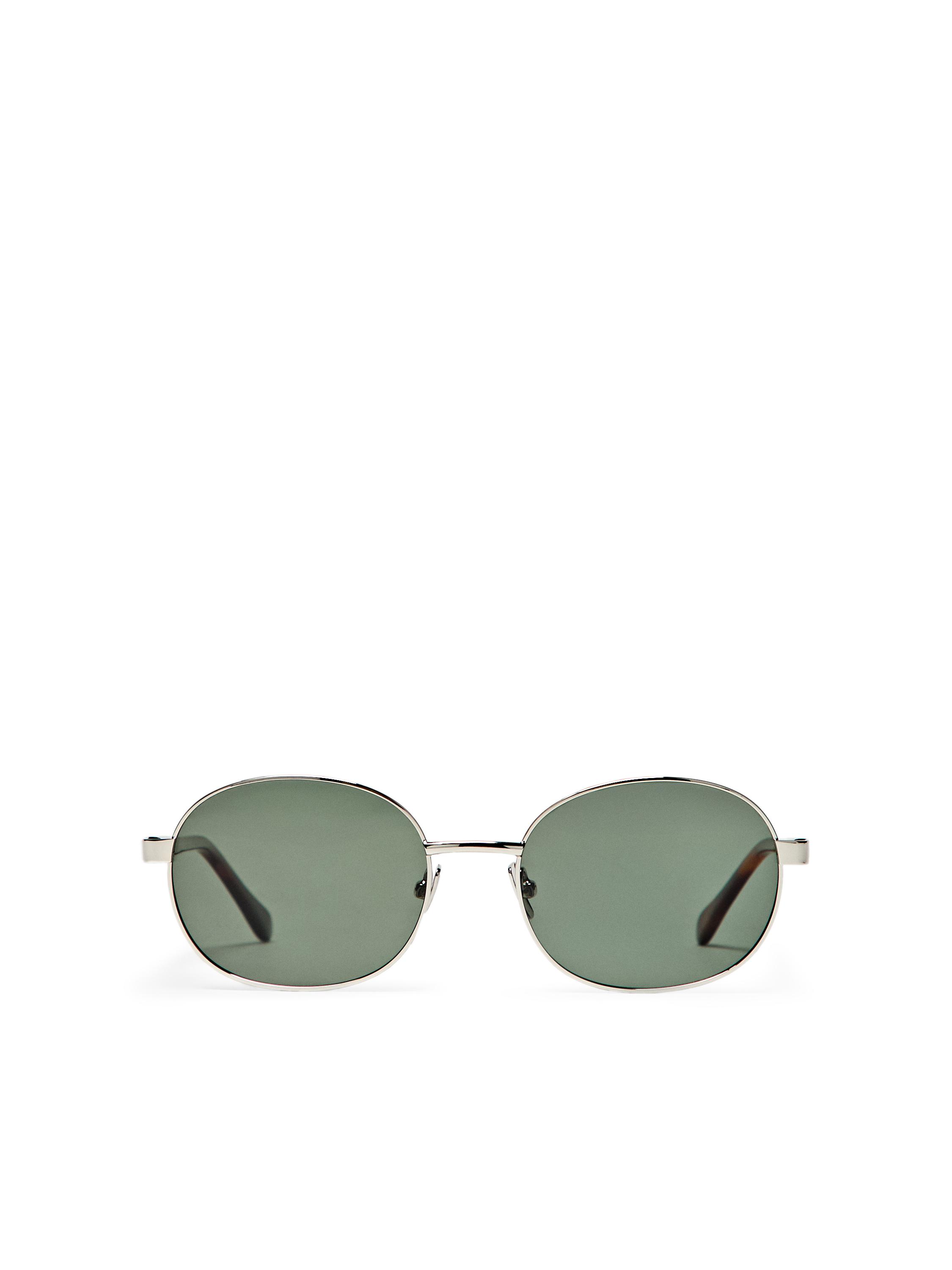 Round metal sunglasses - tortoiseshell effect — SILVER