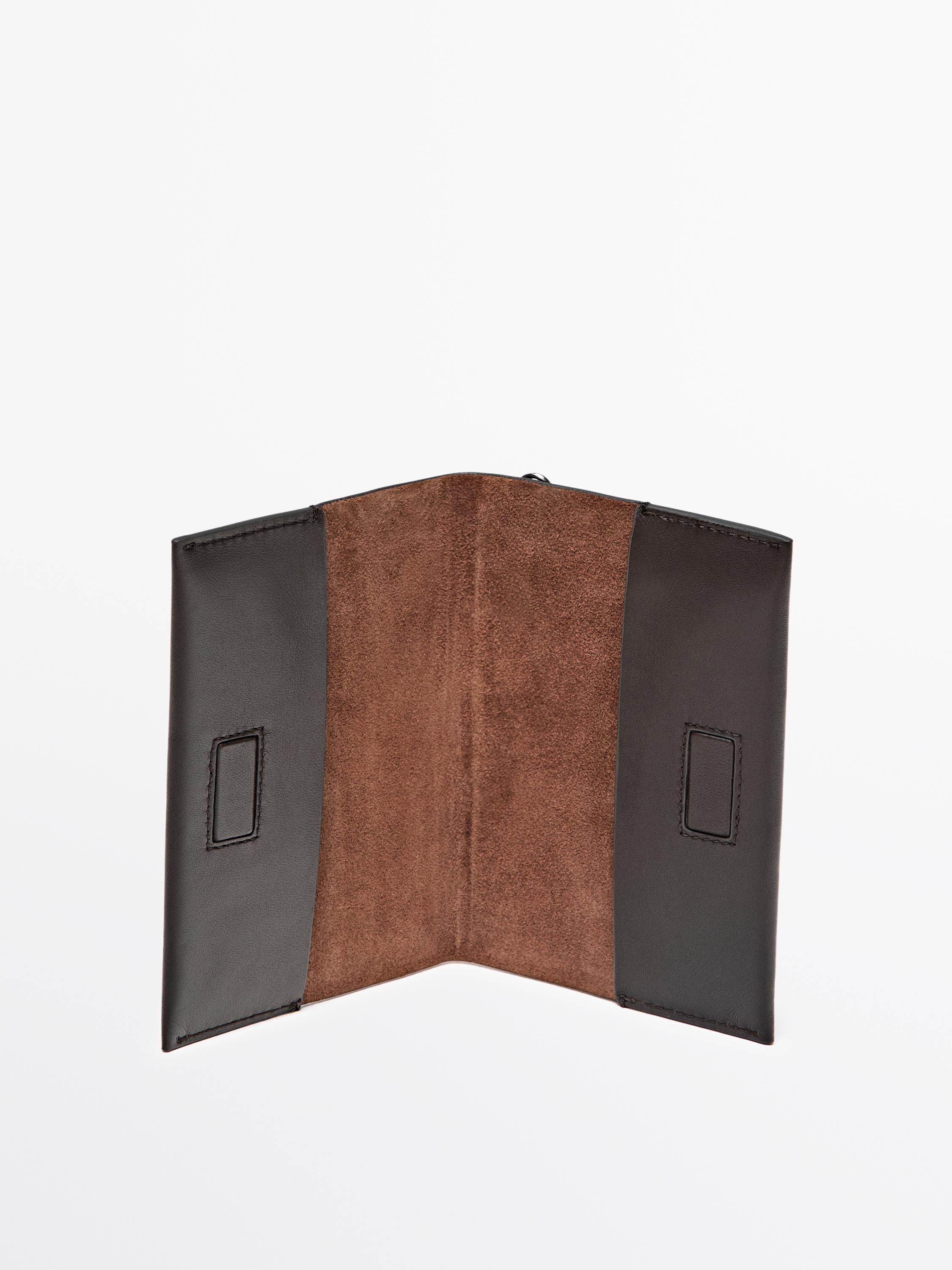 Nappa leather passport holder — BROWN