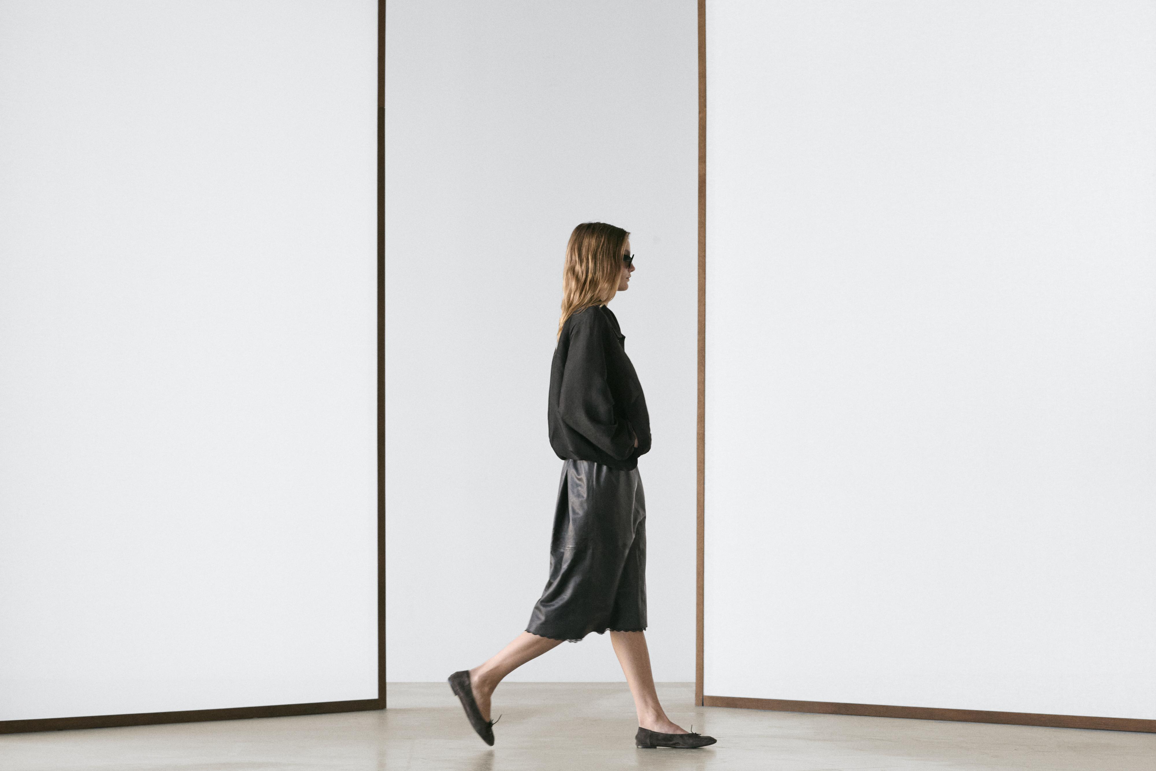 Linen and silk bomber jacket — BLACK