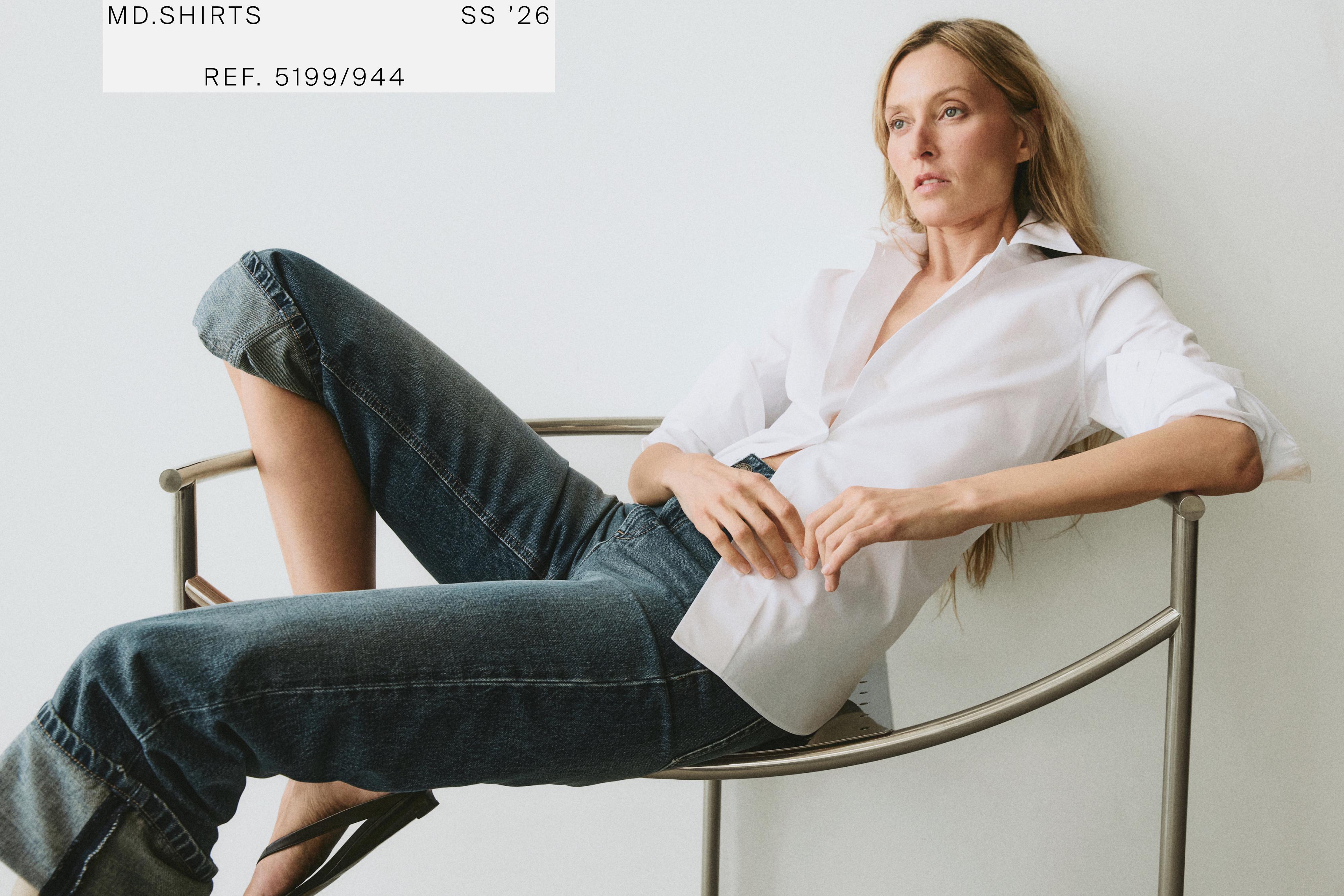 100% cotton poplin shirt — WHITE