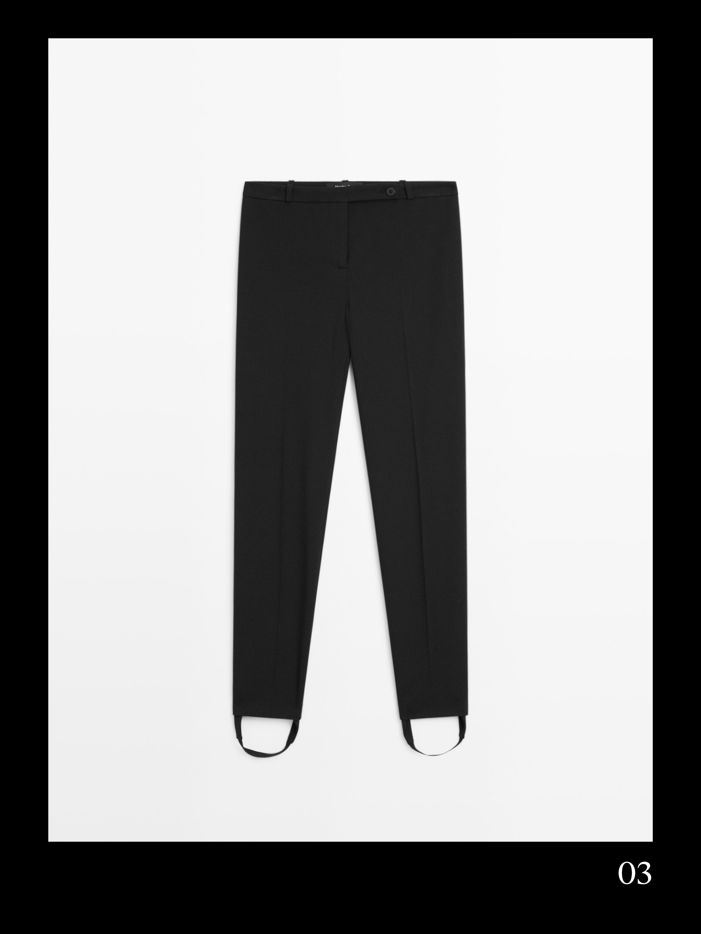 Pants with elasticated hems — BLACK
