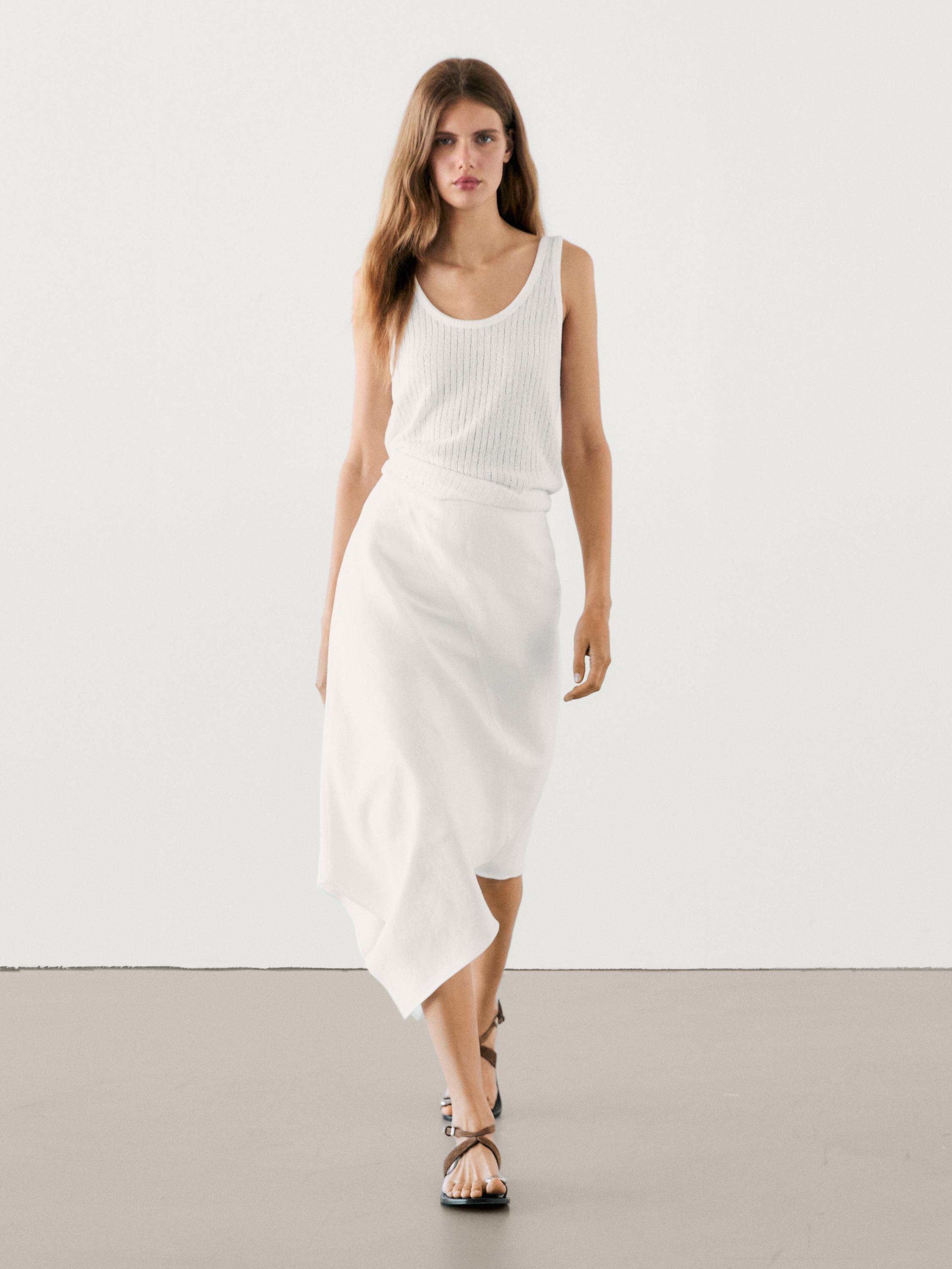 Jupe midi ample asymétrique