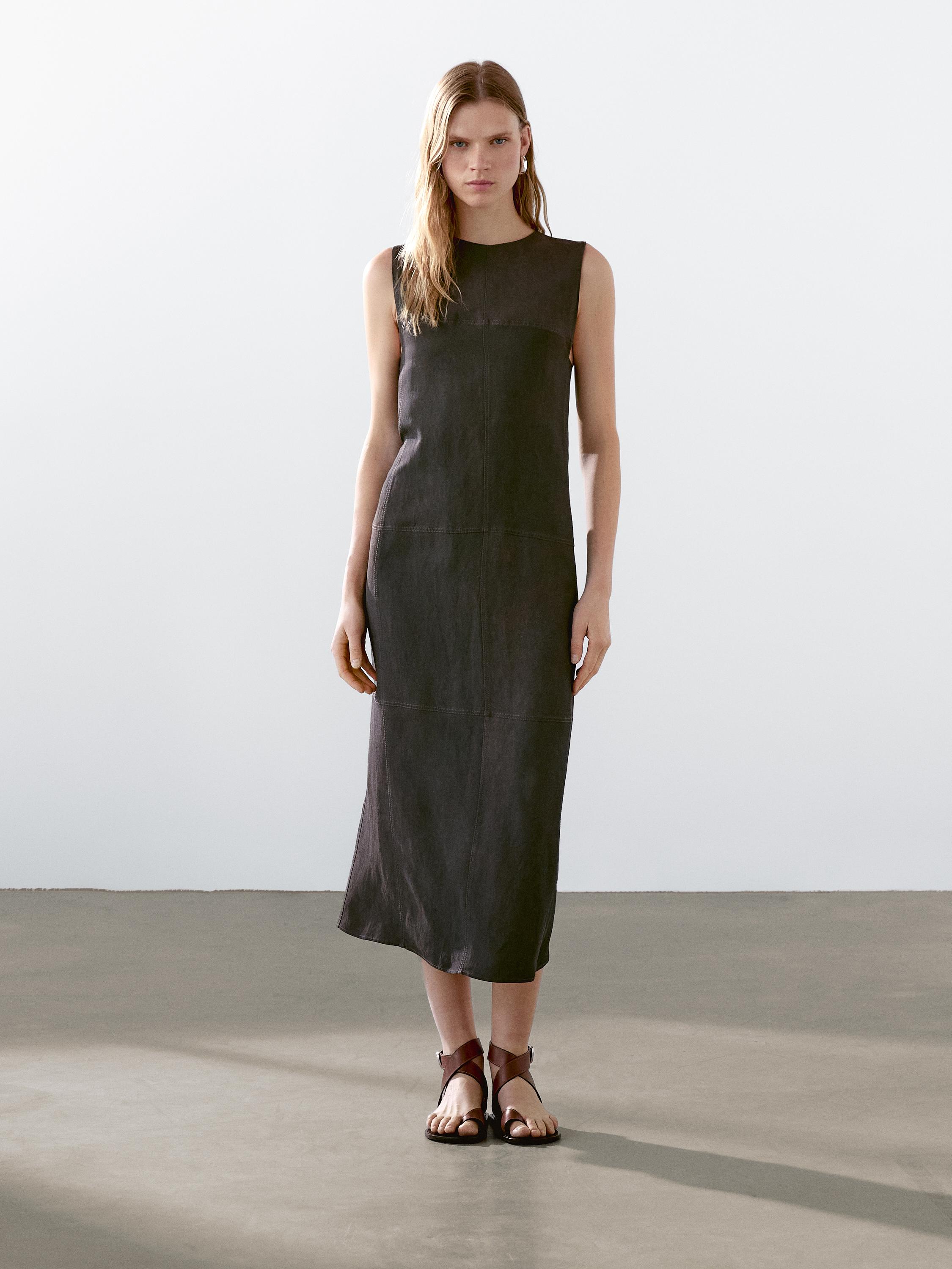 Robe midi avec coutures marquées